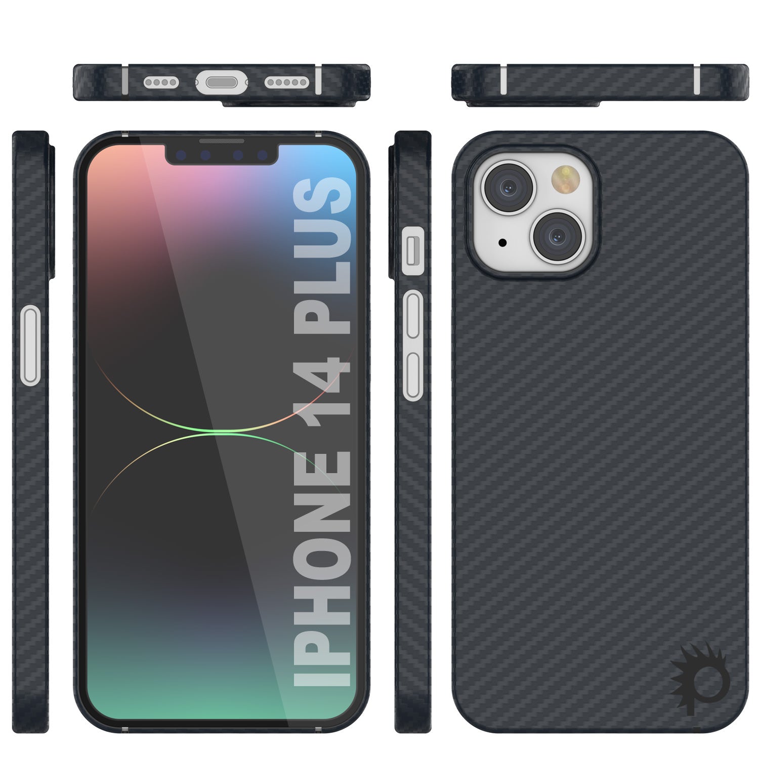Punkcase iPhone 14 Plus Carbon Fiber Case [AramidShield Series] Ultra Slim & Light Kevlar