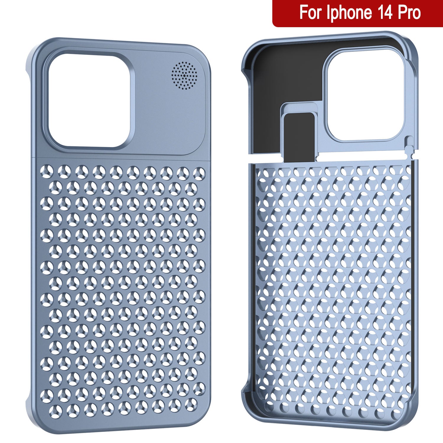 PunkCase for iPhone 14 Pro Aluminum Alloy Case [Fortifier Extreme Series] Ultra Durable Cover [Blue]