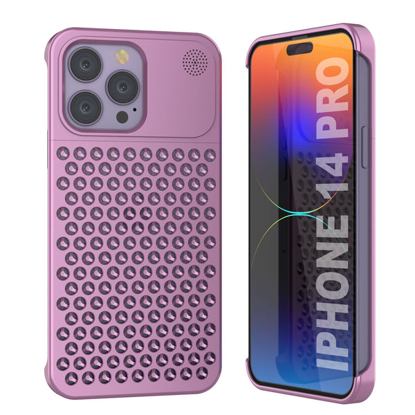 PunkCase for iPhone 14 Pro Aluminum Alloy Case [Fortifier Extreme Series] Ultra Durable Cover [Pink]