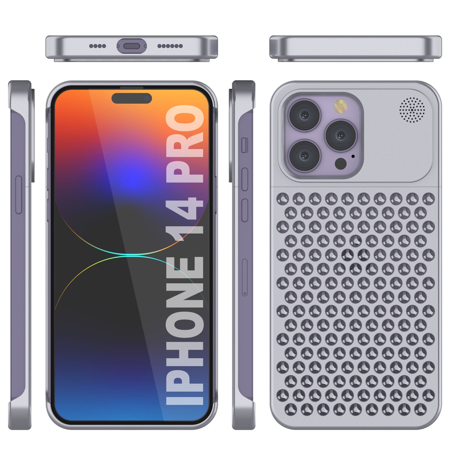 PunkCase for iPhone 14 Pro Aluminum Alloy Case [Fortifier Extreme Series] Ultra Durable Cover [Silver]