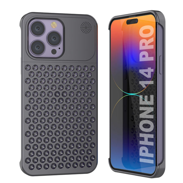 PunkCase for iPhone 14 Pro Aluminum Alloy Case [Fortifier Extreme Series] Ultra Durable Cover [Grey]