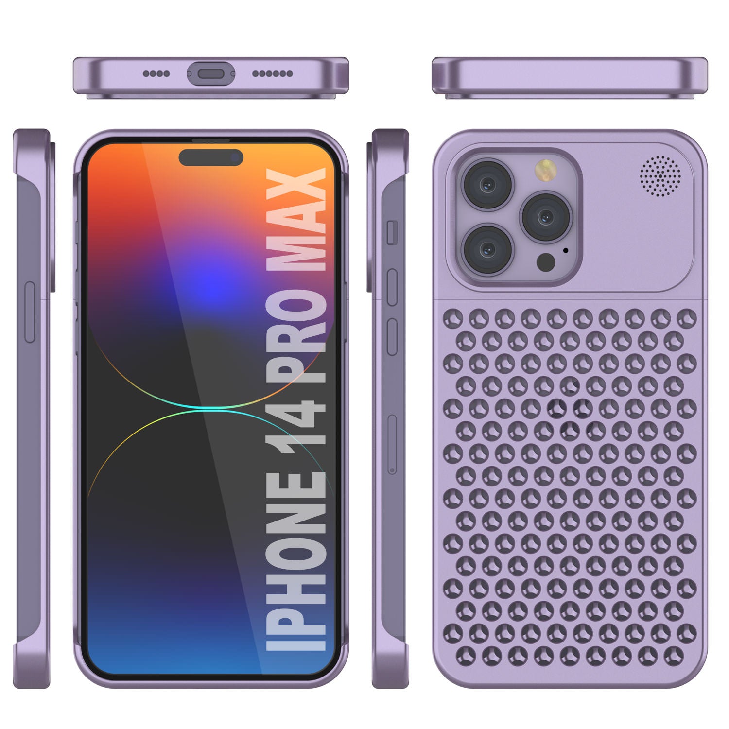 PunkCase for iPhone 14 Pro Max Aluminum Alloy Case [Fortifier Extreme Series] Ultra Durable Cover [Liliac]