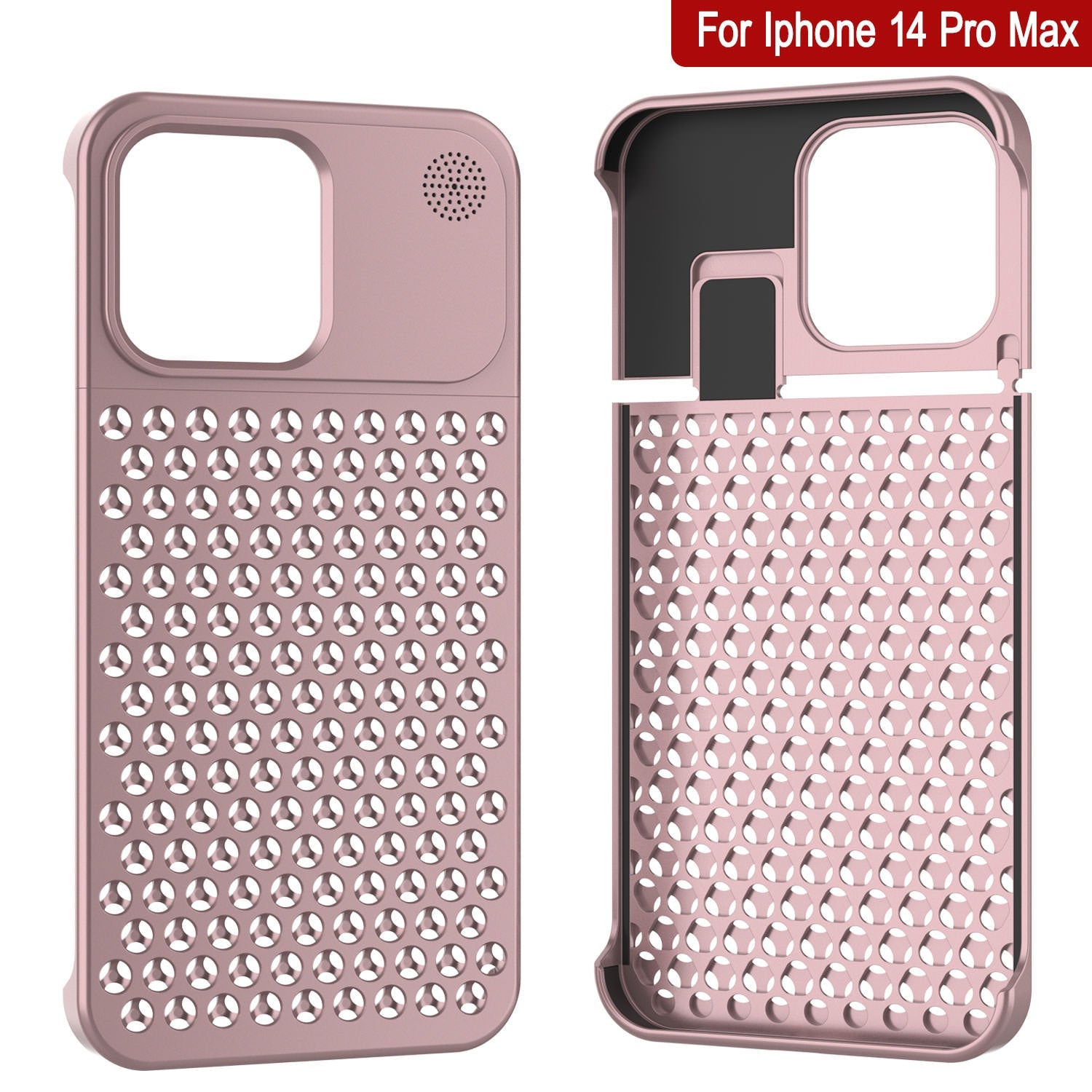 PunkCase for iPhone 14 Pro Max Aluminum Alloy Case [Fortifier Extreme Series] Ultra Durable Cover [Rose-Gold]
