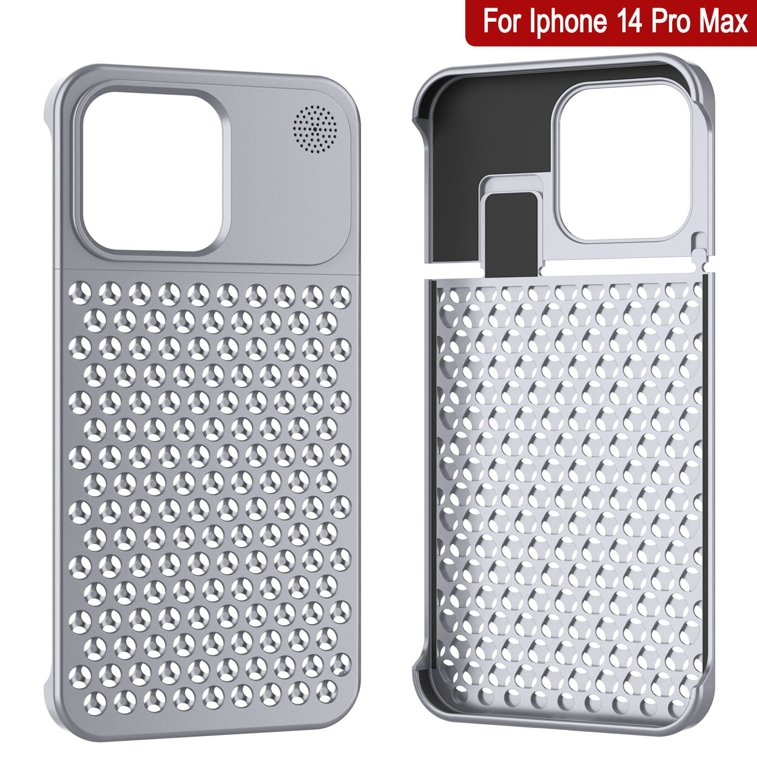 PunkCase for iPhone 14 Pro Max Aluminum Alloy Case [Fortifier Extreme Series] Ultra Durable Cover [Silver]