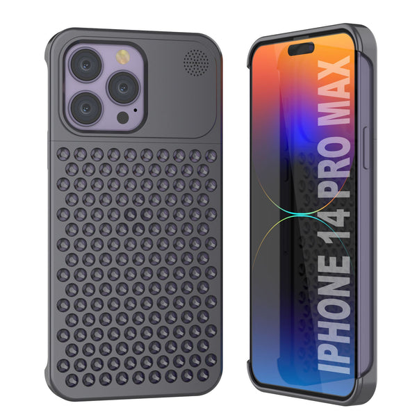 PunkCase for iPhone 14 Pro Max Aluminum Alloy Case [Fortifier Extreme Series] Ultra Durable Cover [Grey]