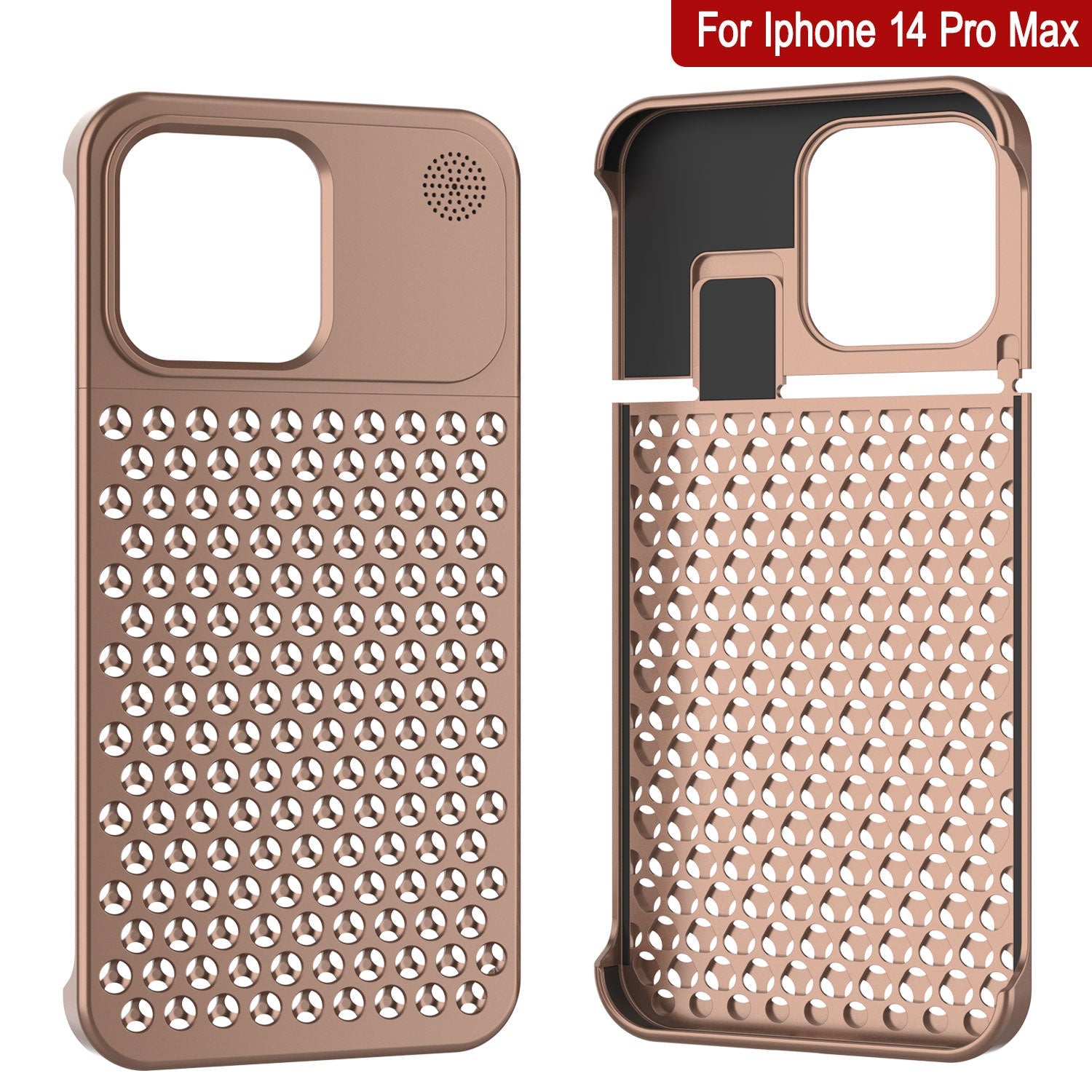 PunkCase for iPhone 14 Pro Max Aluminum Alloy Case [Fortifier Extreme Series] Ultra Durable Cover [Bronze]