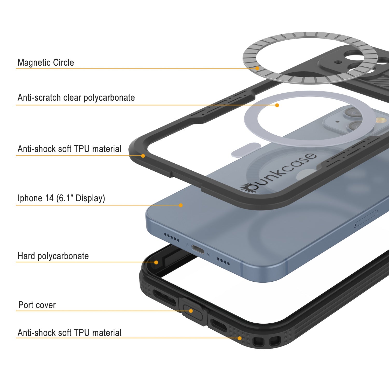 iPhone 14 Waterproof Case [Alpine 2.0 Series] [Slim Fit] [IP68 Certified] [Shockproof] [Black]