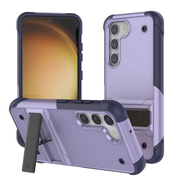 Punkcase Galaxy S24+ Plus Case [Reliance Series] Protective Hybrid Military Grade Cover W/Built-in Kickstand [Purple-Navy]