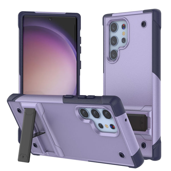 Punkcase Galaxy S24 Ultra Case [Reliance Series] Protective Hybrid Military Grade Cover W/Built-in Kickstand [Purple-Navy]