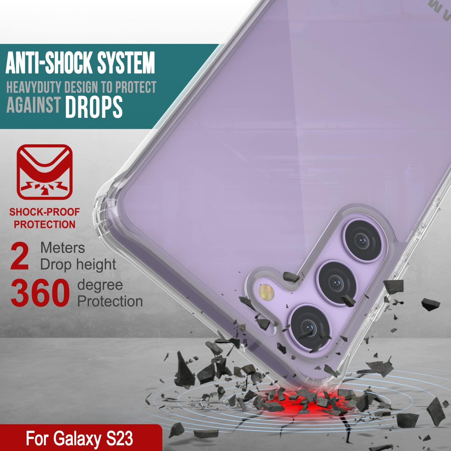 Galaxy S24 Case [Clear Acrylic Series] [Non-Slip] For Galaxy S24 [Red]