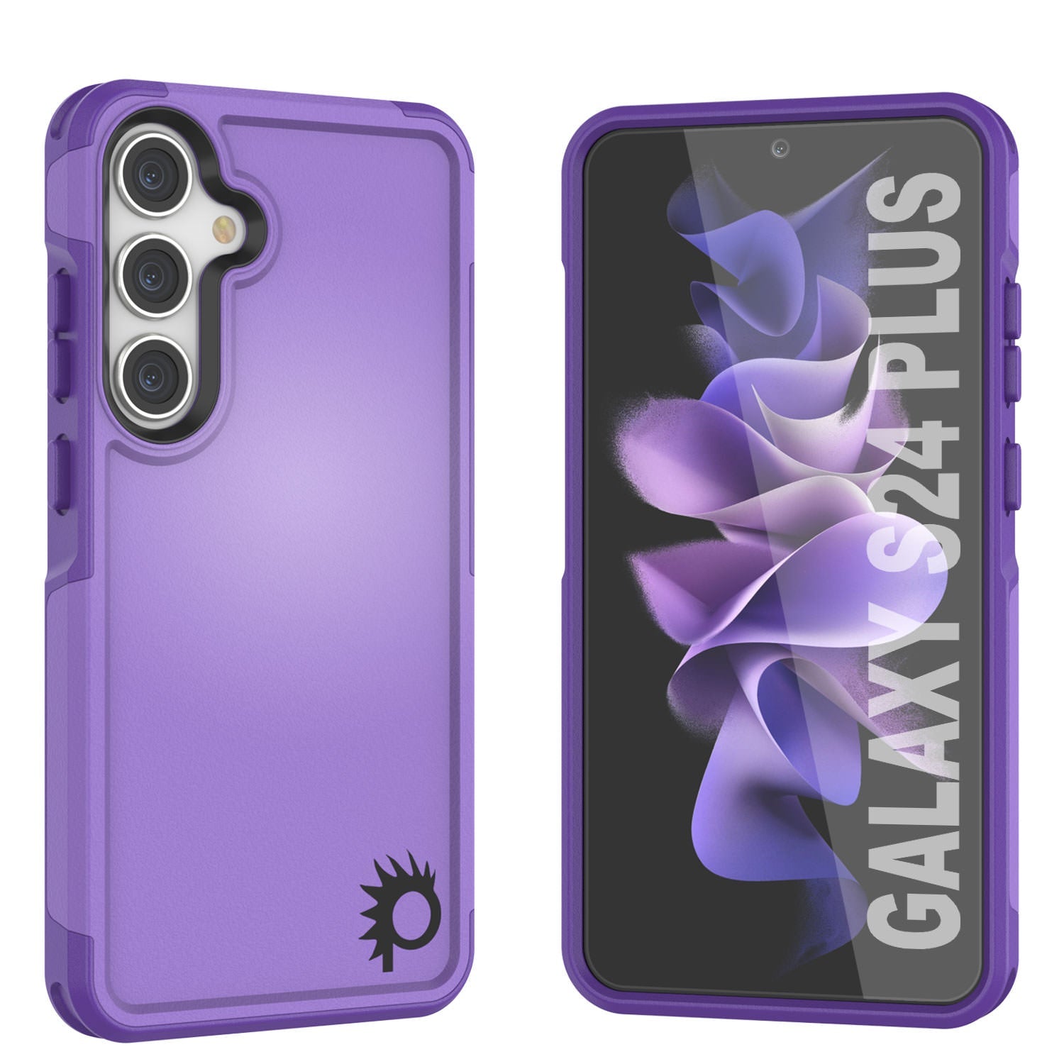 PunkCase Galaxy S24+ Plus Case, [Spartan 2.0 Series] Clear Rugged Heavy Duty Cover [Purple]