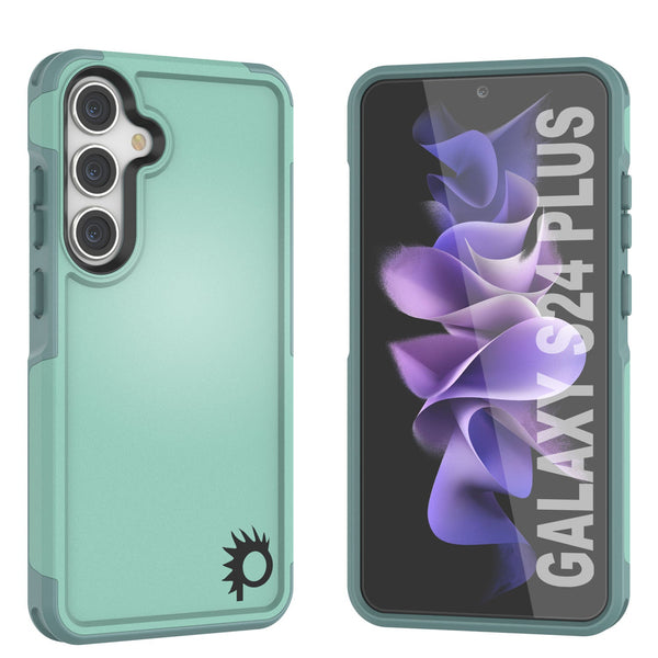 PunkCase Galaxy S24+ Plus Case, [Spartan 2.0 Series] Clear Rugged Heavy Duty Cover [Teal]