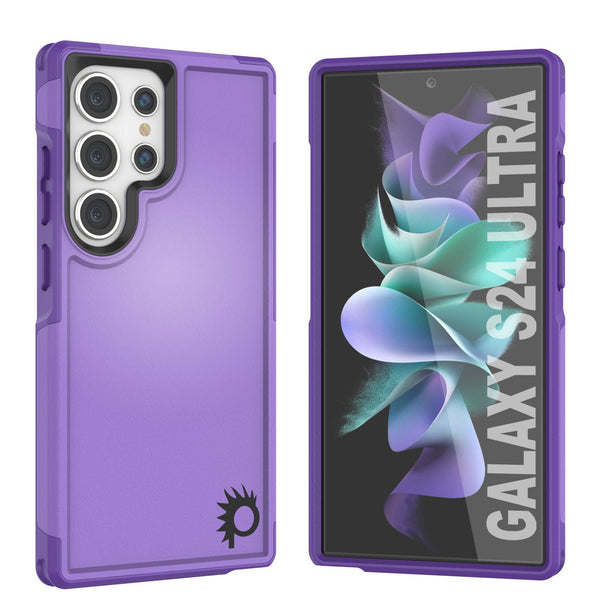 PunkCase Galaxy S24 Ultra Case, [Spartan 2.0 Series] Clear Rugged Heavy Duty Cover [Purple]