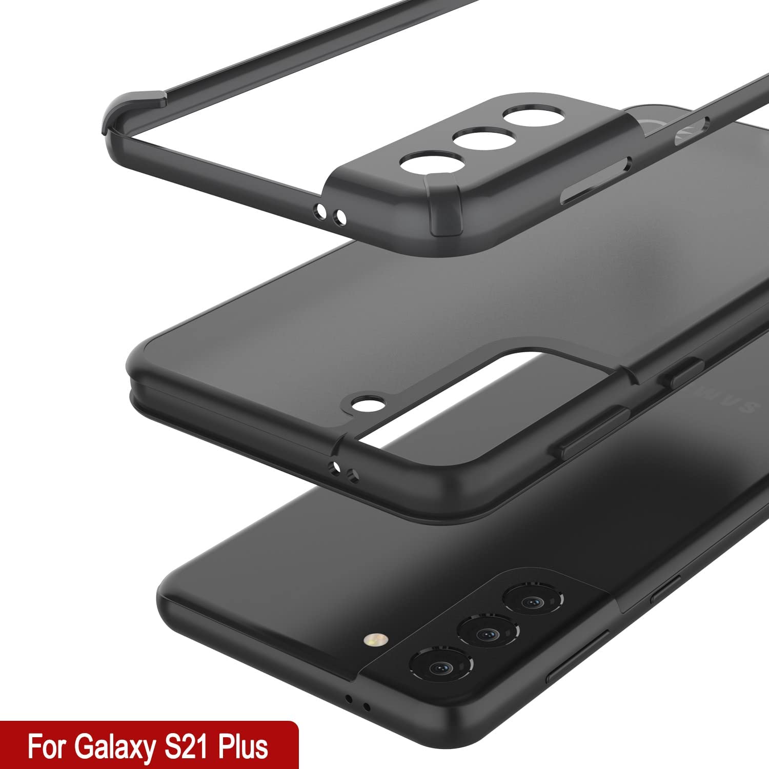 Punkcase Galaxy S21 Plus Case [Mirage Series] Heavy Duty Phone Cover (Black)
