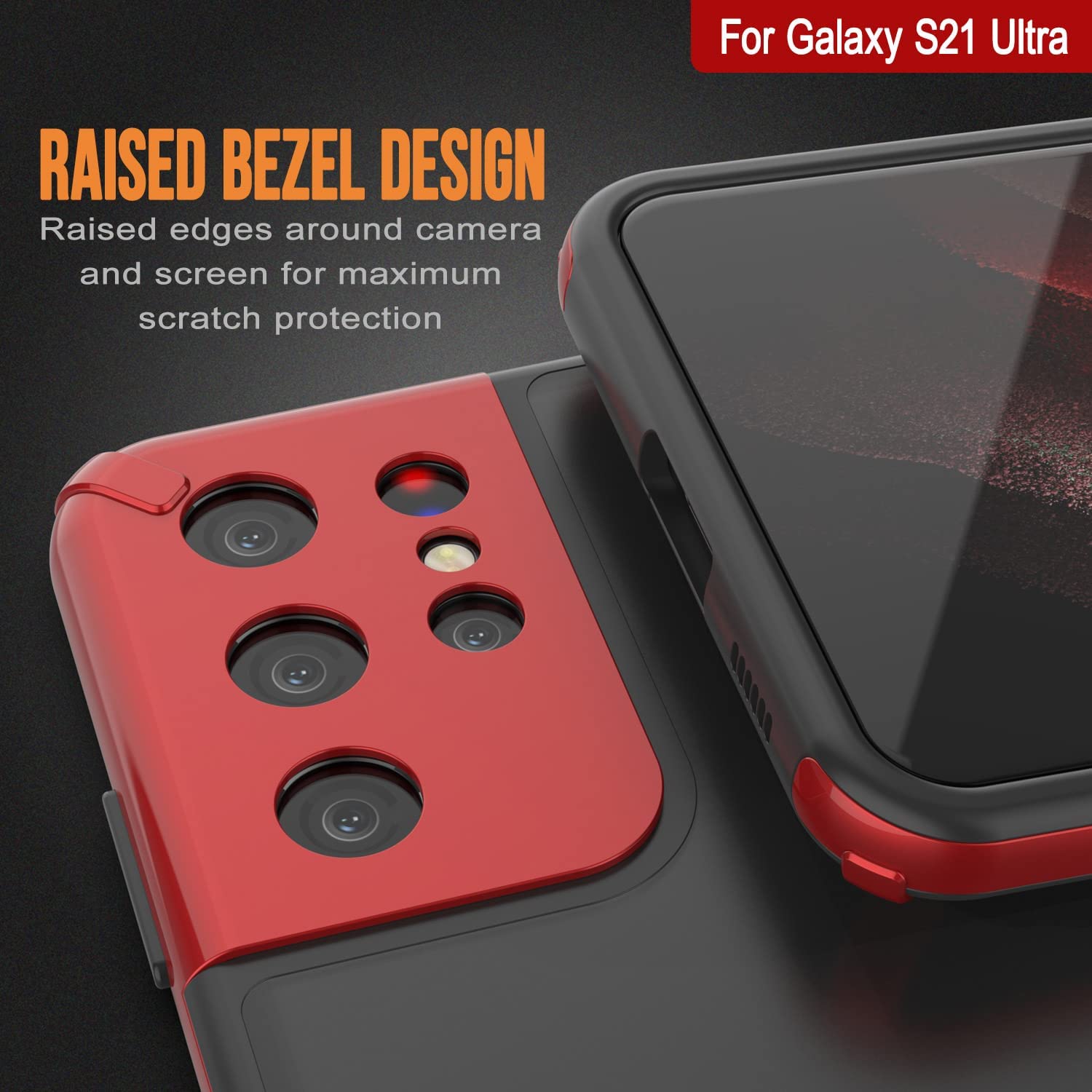 Punkcase Galaxy S21 Ultra Case [Mirage Series] Heavy Duty Phone Cover (Red)