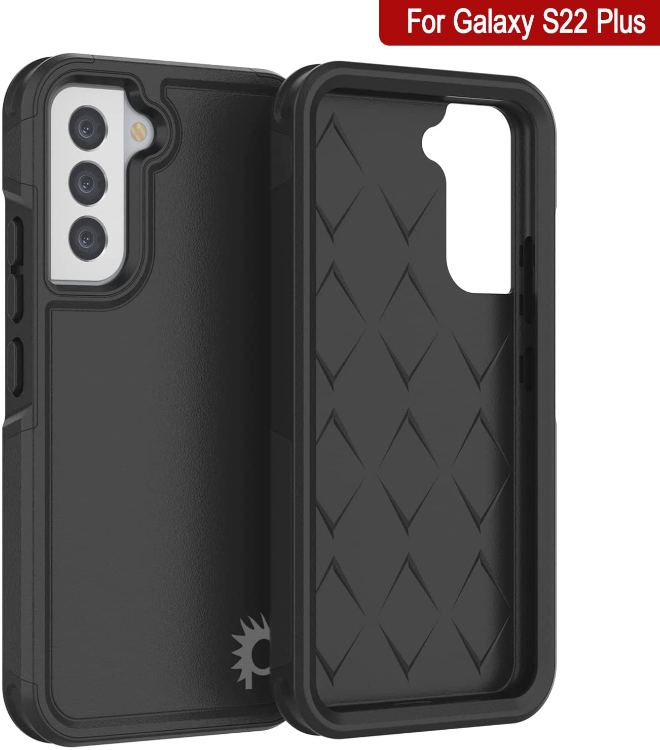 PunkCase Galaxy S22+ Plus Case, [Spartan 2.0 Series] Clear Rugged Heavy Duty Cover [Black]