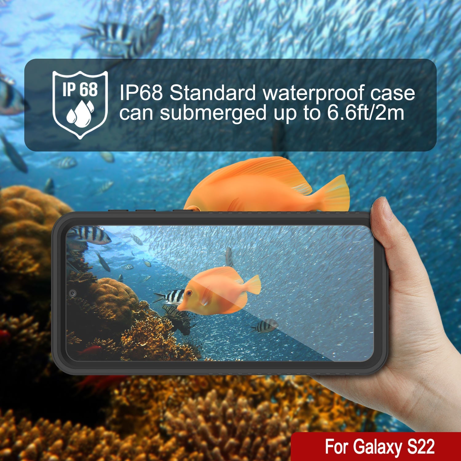 Galaxy S22 Water/ Shockproof [Extreme Series] With Screen Protector Case [Black]