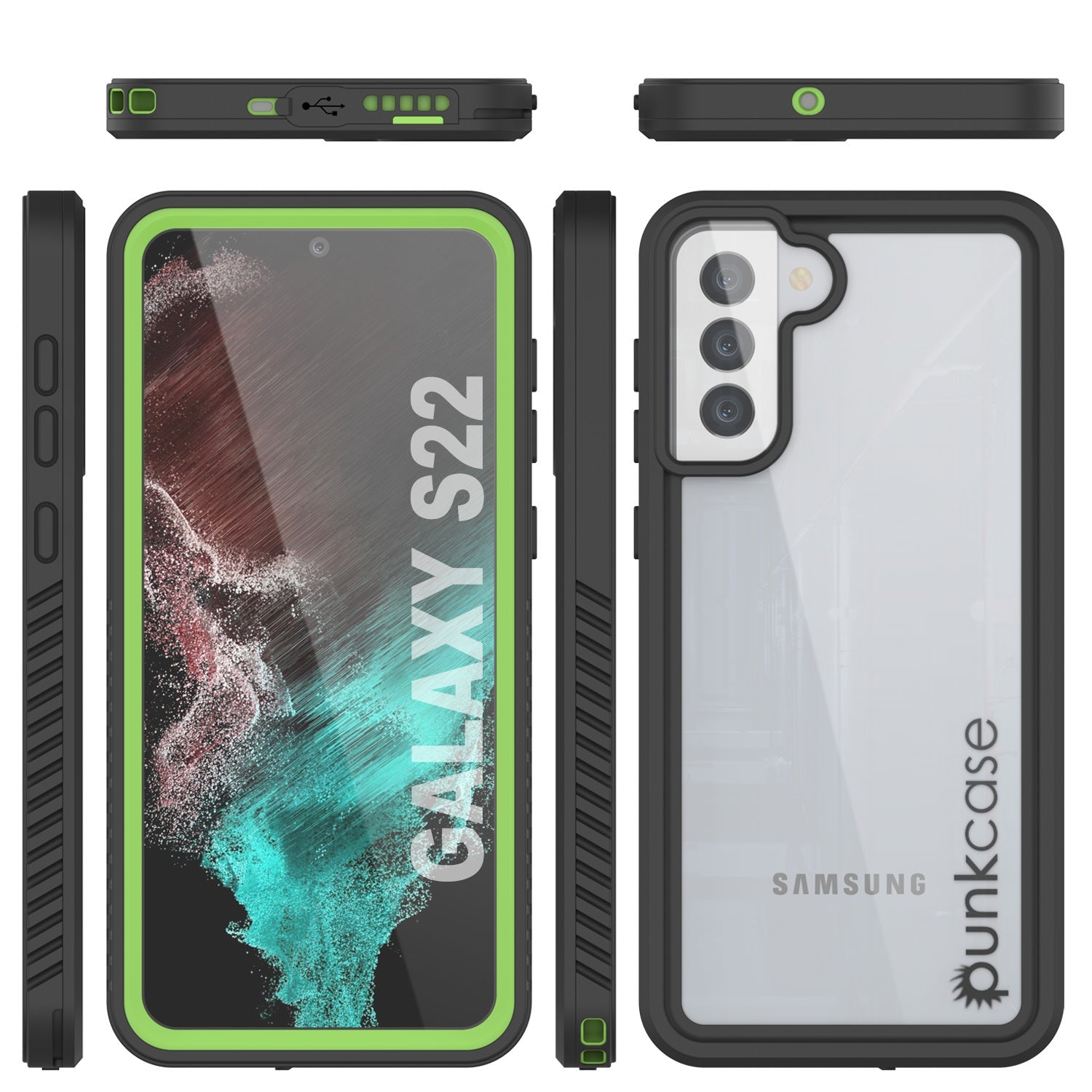 Galaxy S22 Water/ Shockproof [Extreme Series] Screen Protector Case [Light Green]