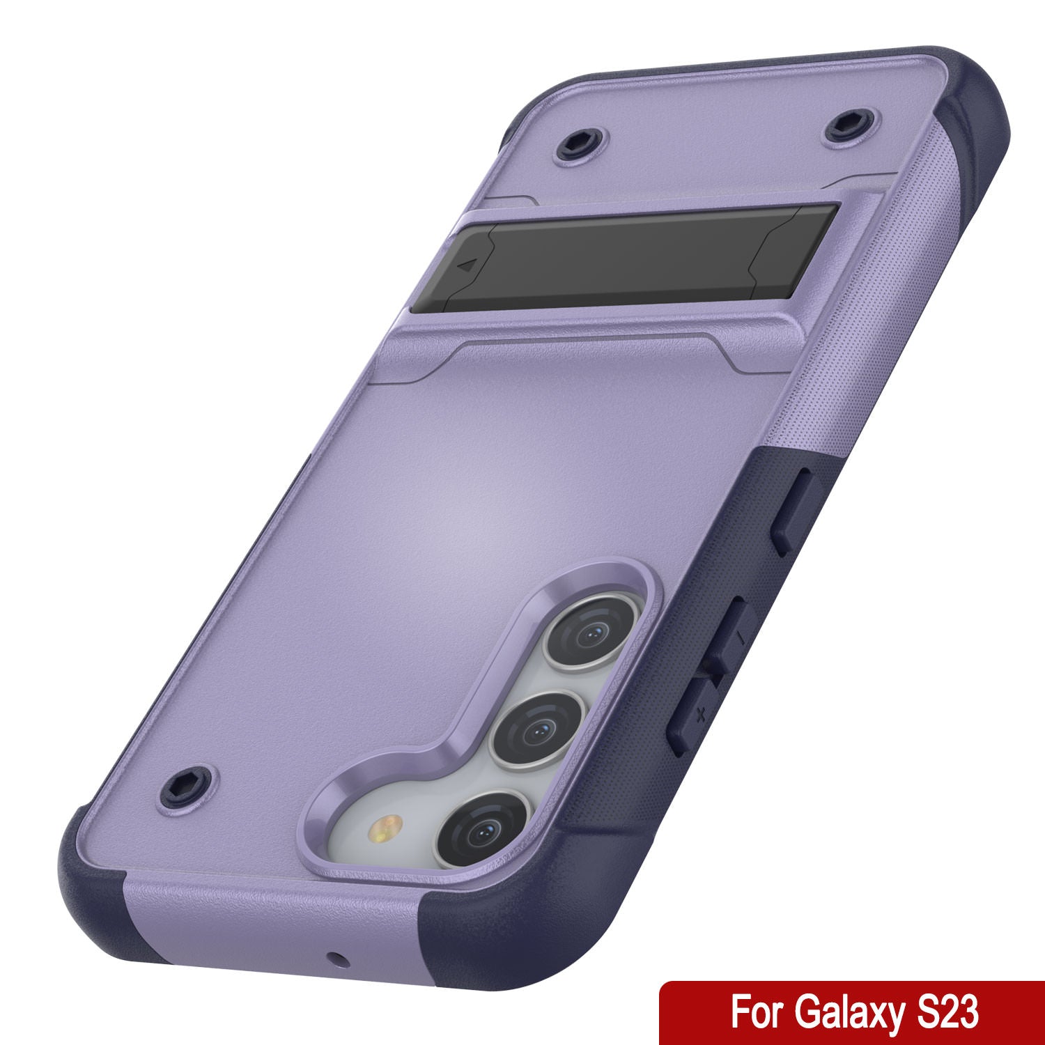 Punkcase Galaxy S23 Case [Reliance Series] Protective Hybrid Military Grade Cover W/Built-in Kickstand [Purple-Navy]