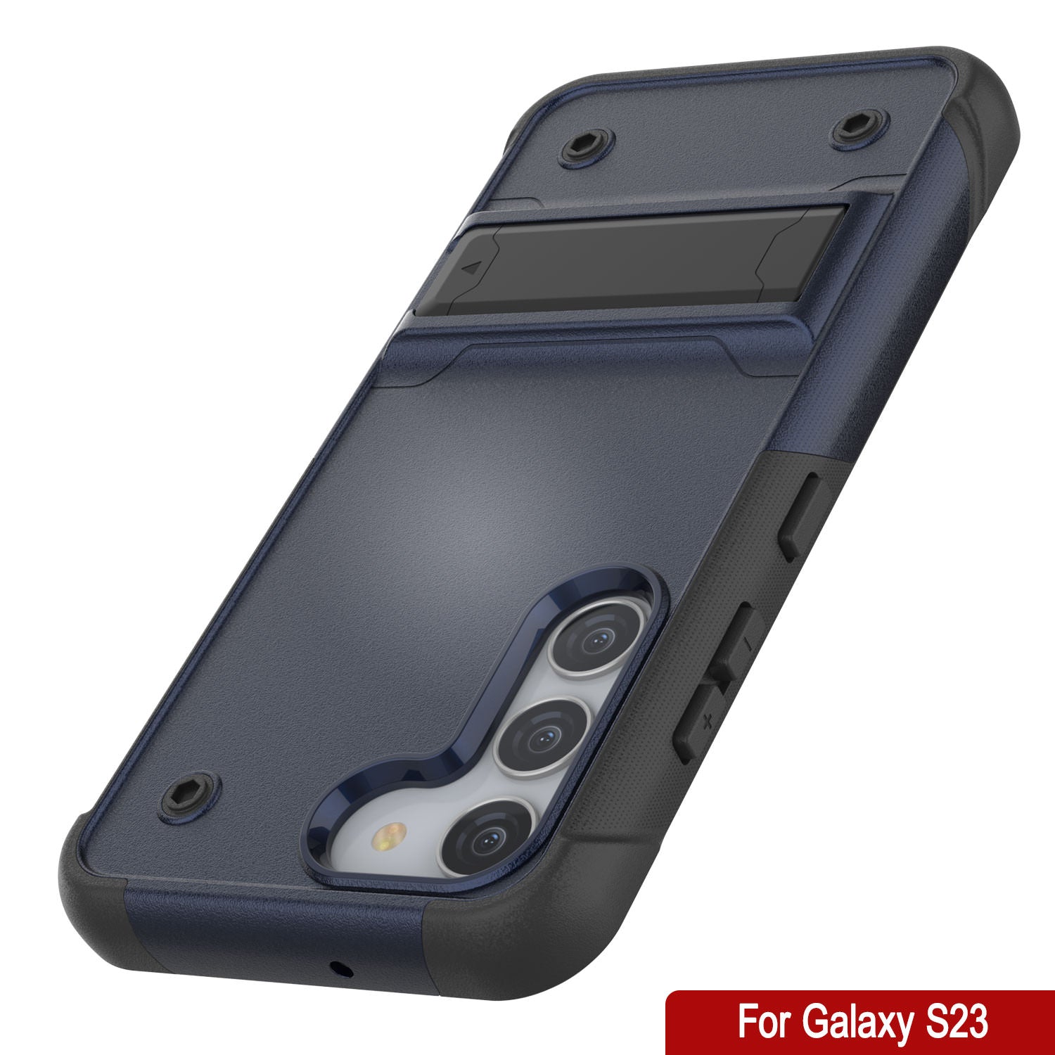 Punkcase Galaxy S24 Case [Reliance Series] Protective Hybrid Military Grade Cover W/Built-in Kickstand [Navy-Black]