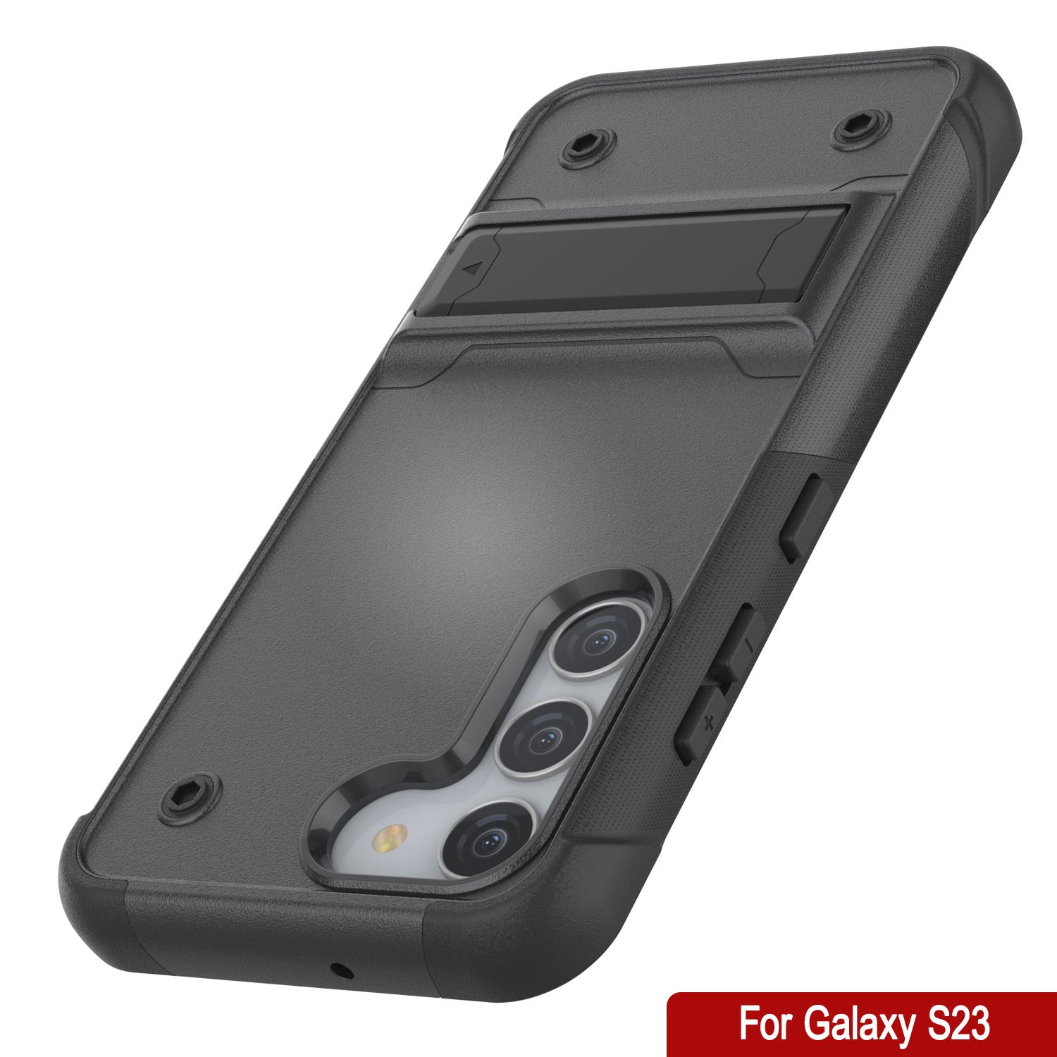 Punkcase Galaxy S24 Case [Reliance Series] Protective Hybrid Military Grade Cover W/Built-in Kickstand [Grey-Black]