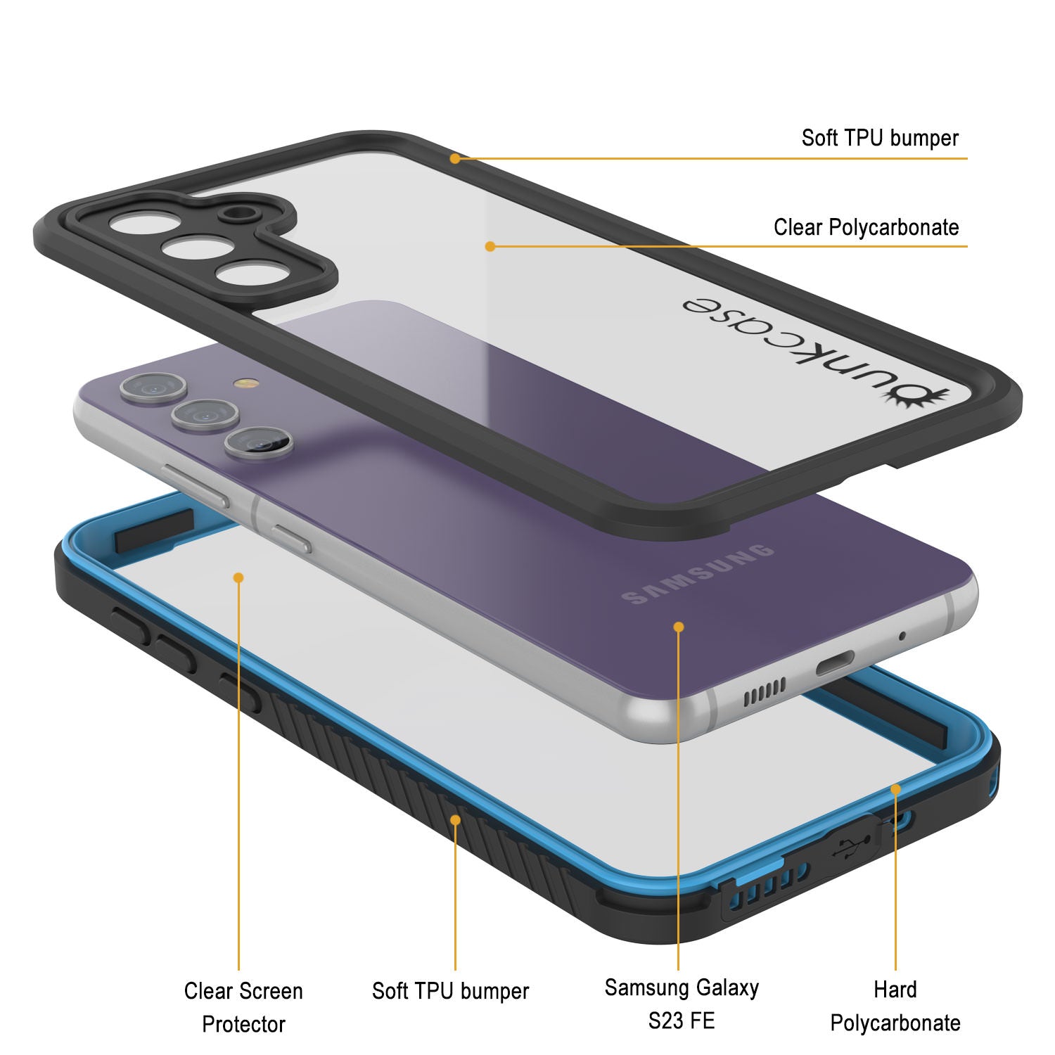 Galaxy S23 FE Water, Shock, Snow, dirt proof Extreme Series Slim Case [Light Blue]