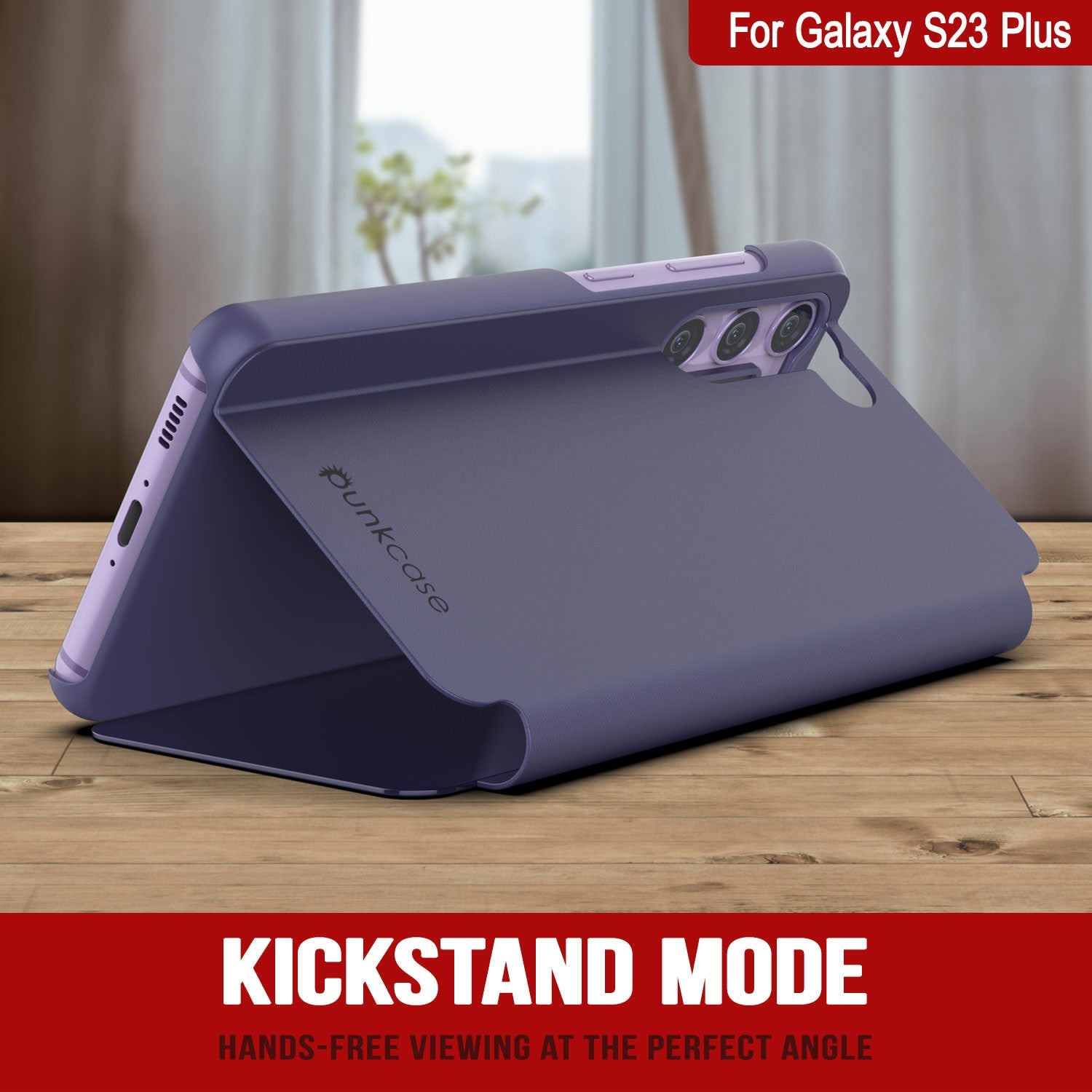 Punkcase Galaxy S23+ Plus Reflector Case Protective Flip Cover [Purple]