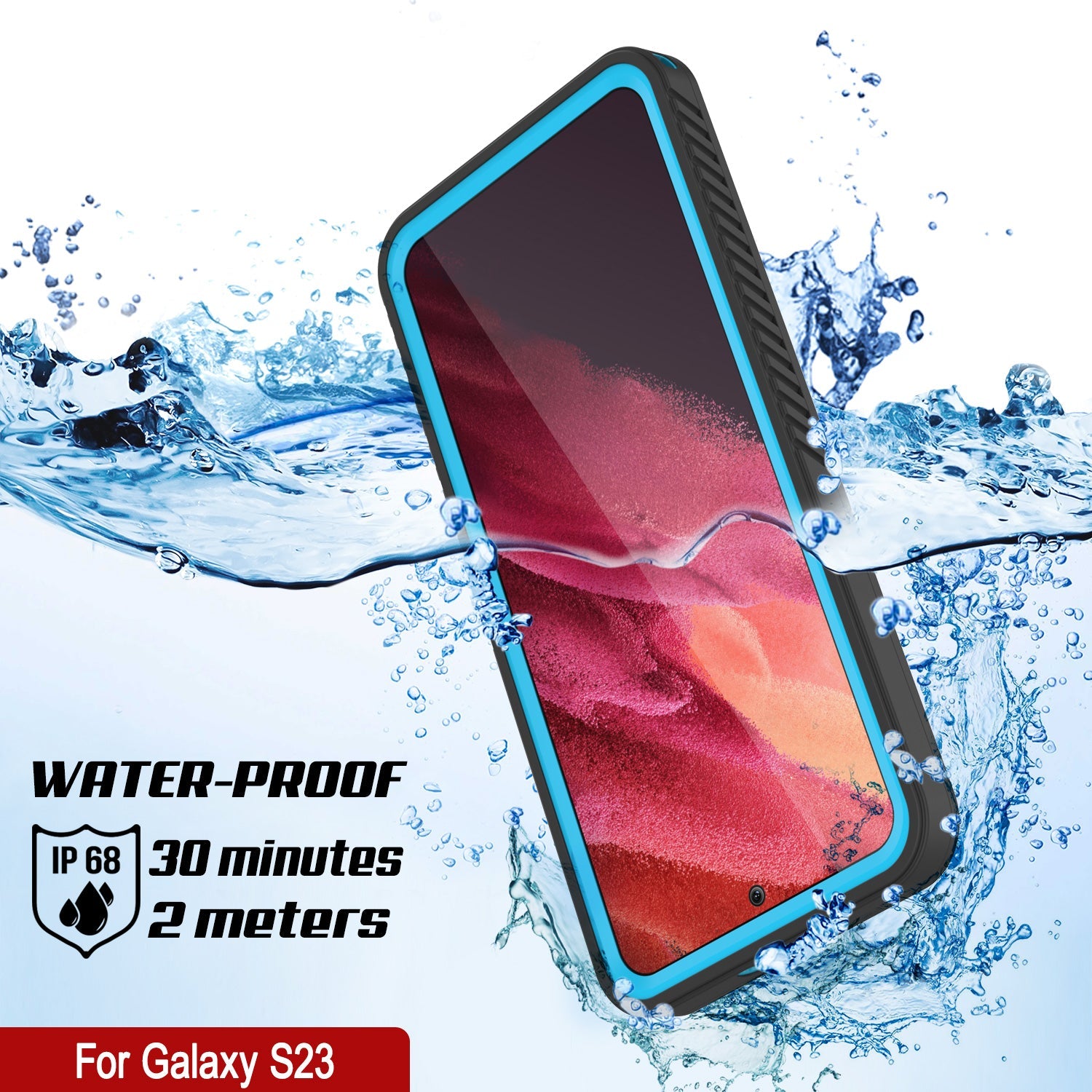 Galaxy S23 Water, Shock, Snow, dirt proof Extreme Series Slim Case Light Blue