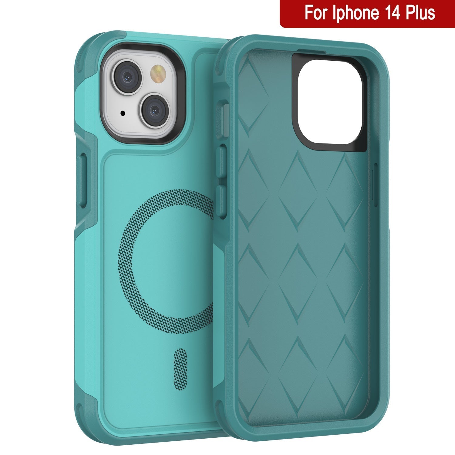 PunkCase iPhone 14 Plus Case, [Spartan 2.0 Series] Clear Rugged Heavy Duty Cover W/Built in Screen Protector [Blue]