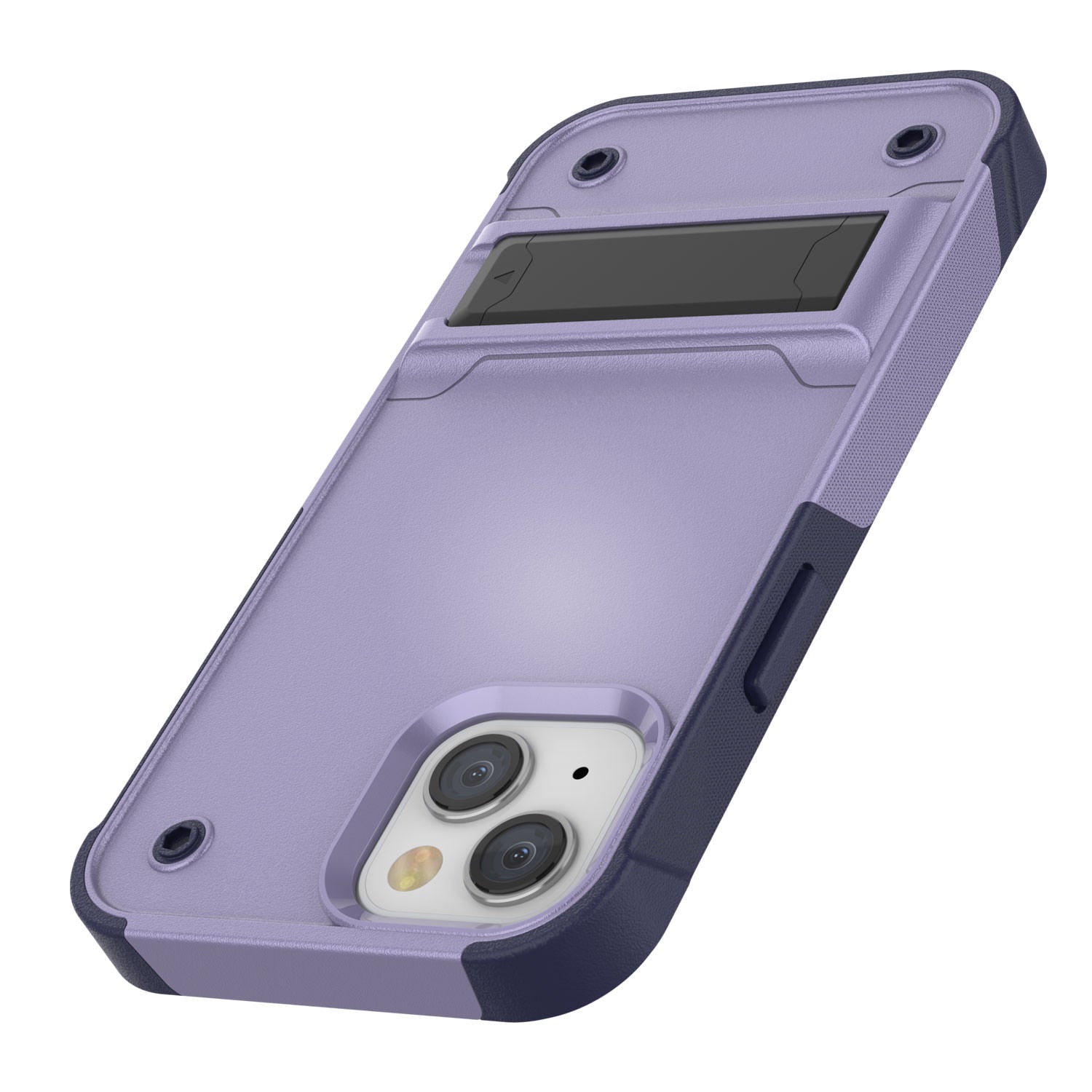 Punkcase iPhone 14 Case [Reliance Series] Protective Hybrid Military Grade Cover W/Built-in Kickstand [Purple-Navy]
