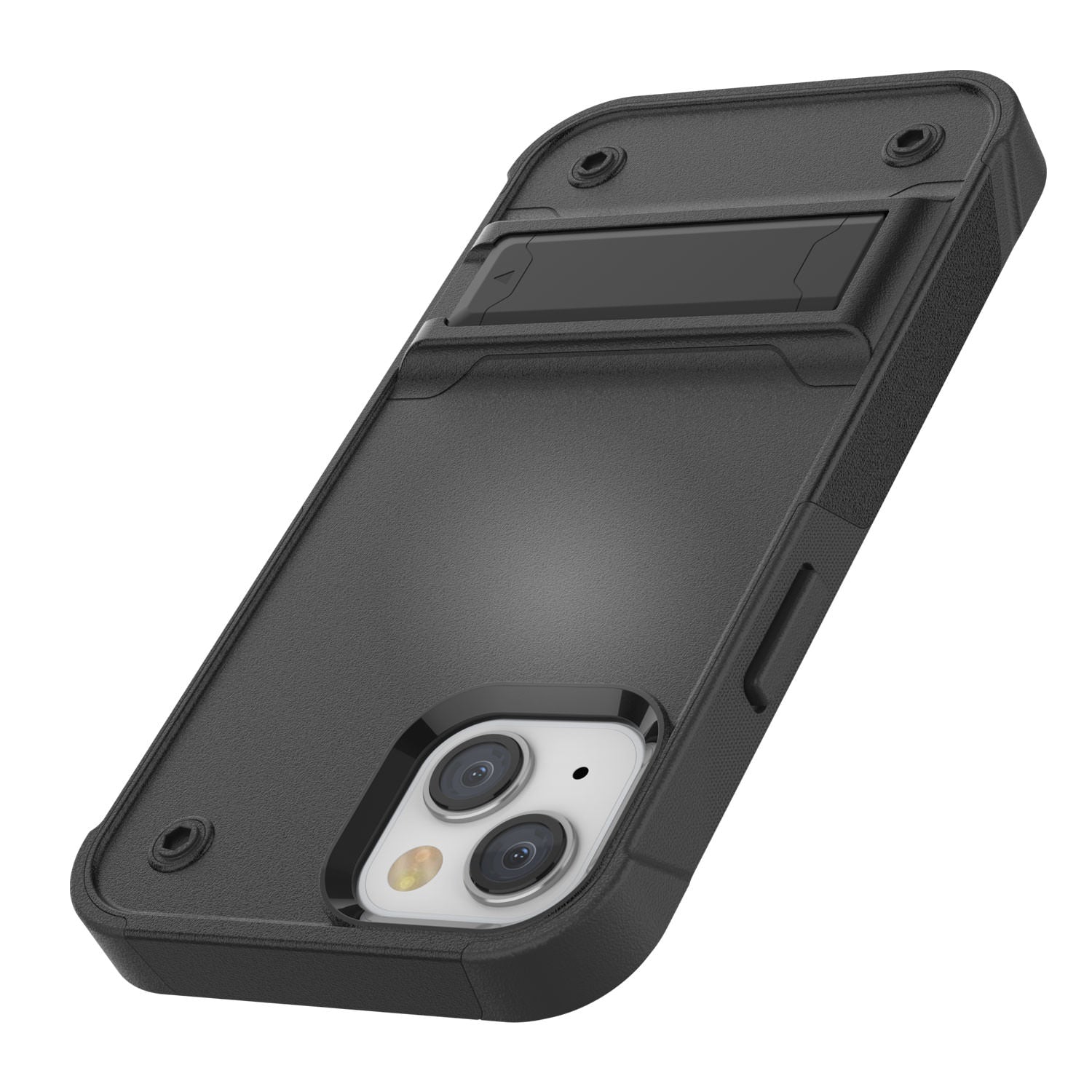 Punkcase iPhone 14 Case [Reliance Series] Protective Hybrid Military Grade Cover W/Built-in Kickstand [Black]