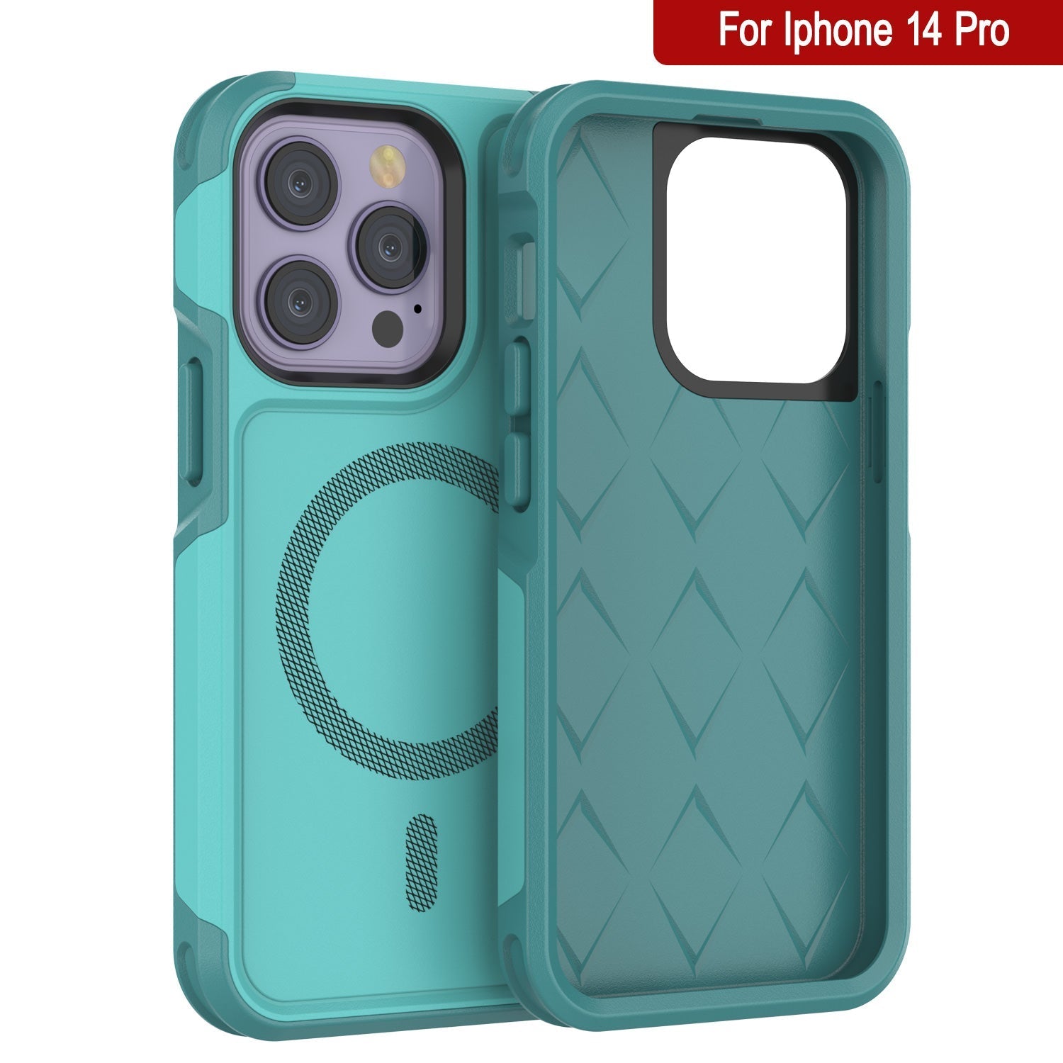 PunkCase iPhone 14 Pro Case, [Spartan 2.0 Series] Clear Rugged Heavy Duty Cover W/Built in Screen Protector [Blue]
