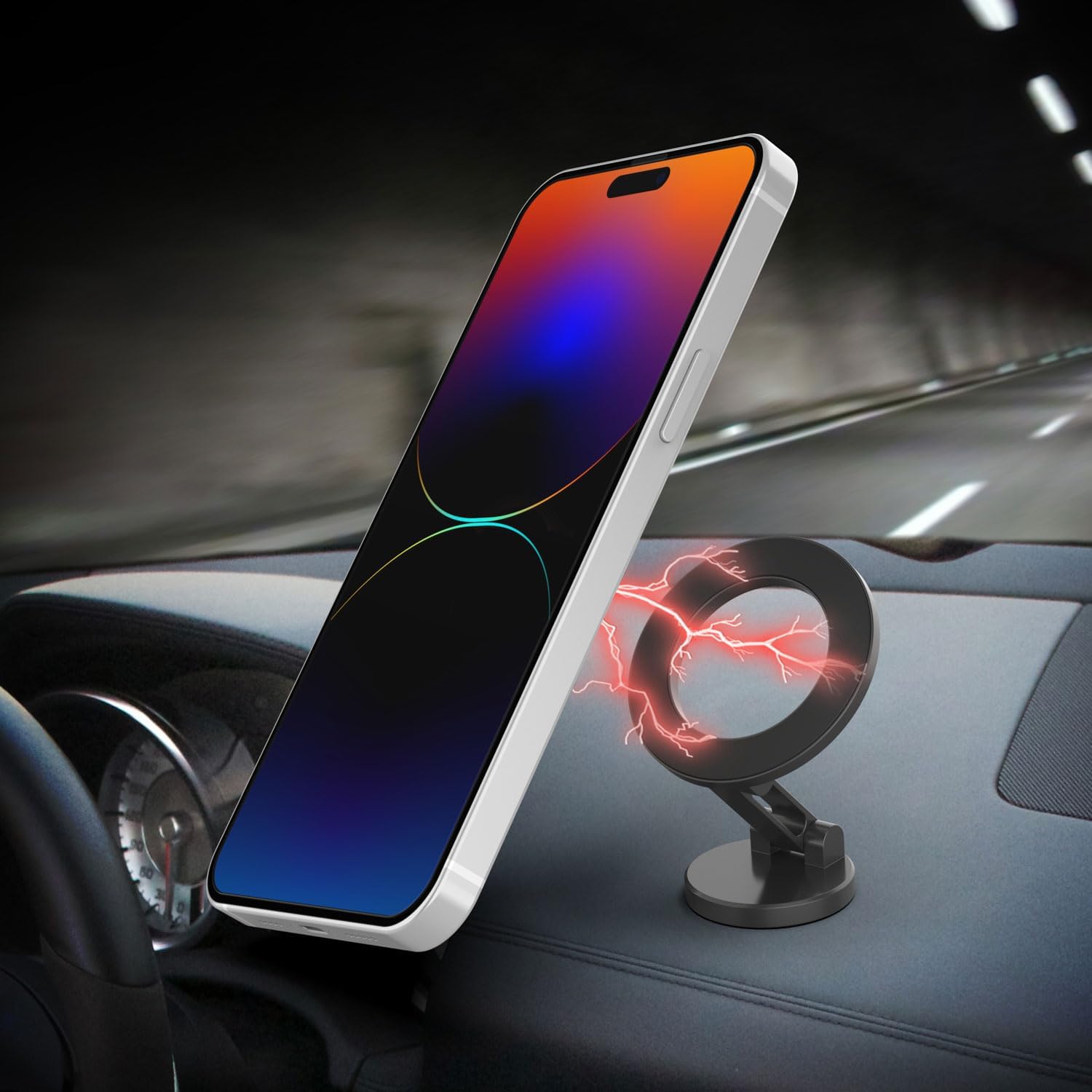 PunkCase MagnoGrip 360 | Powerful Aluminium Alloy Car Phone Holder [Black]