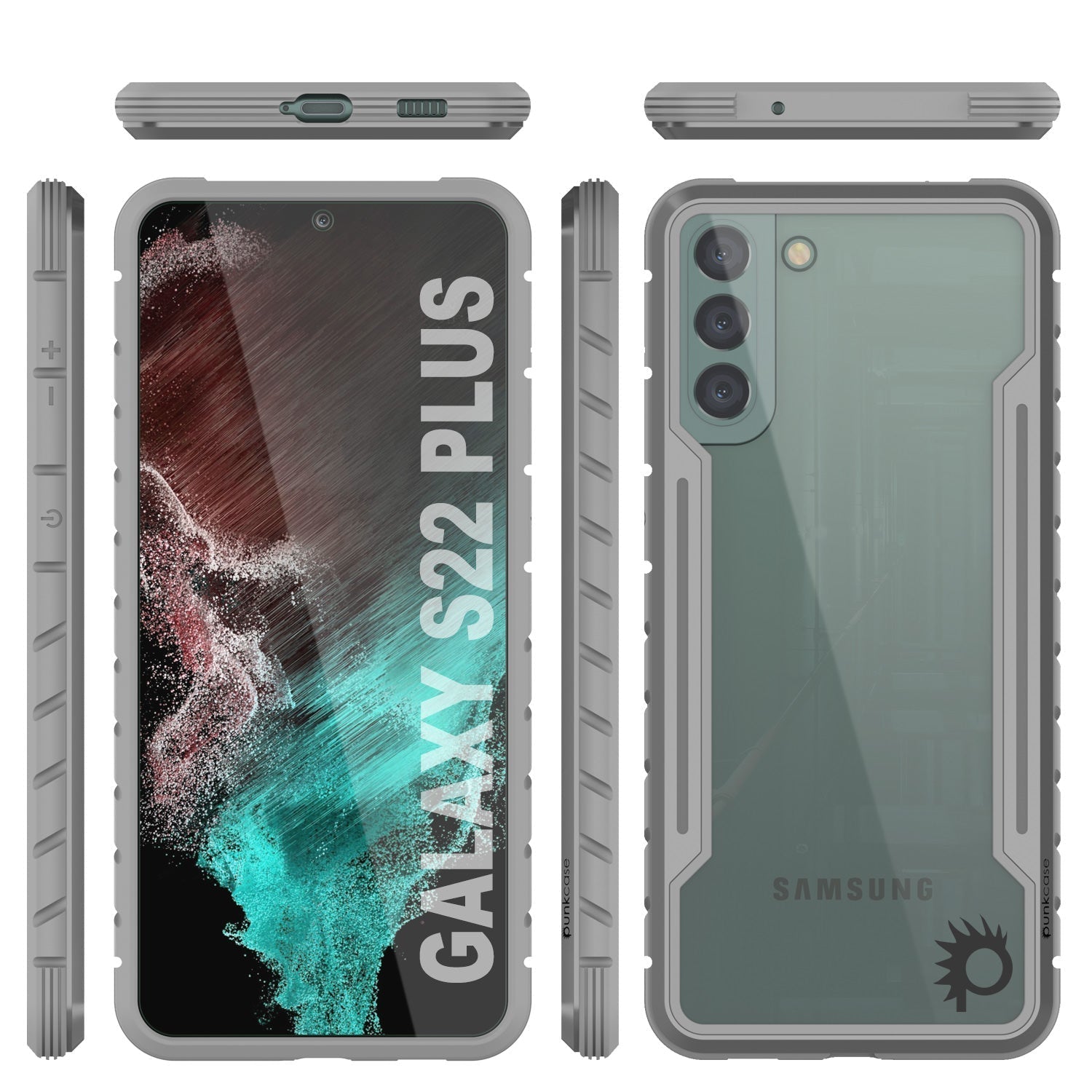 Punkcase S22+ Plus ravenger Case Protective Military Grade Multilayer Cover [Grey]