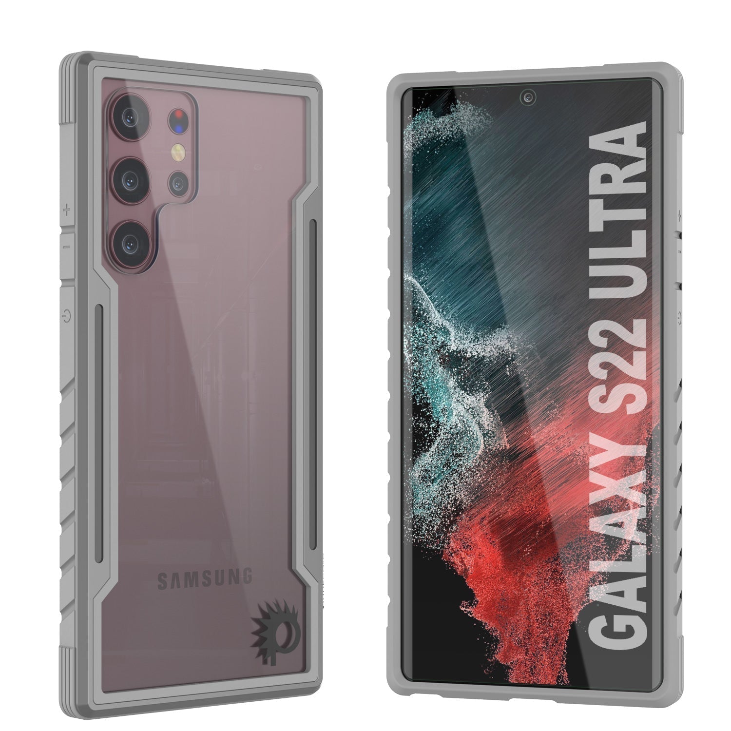 Punkcase S22 Ultra ravenger Case Protective Military Grade Multilayer Cover [Grey]