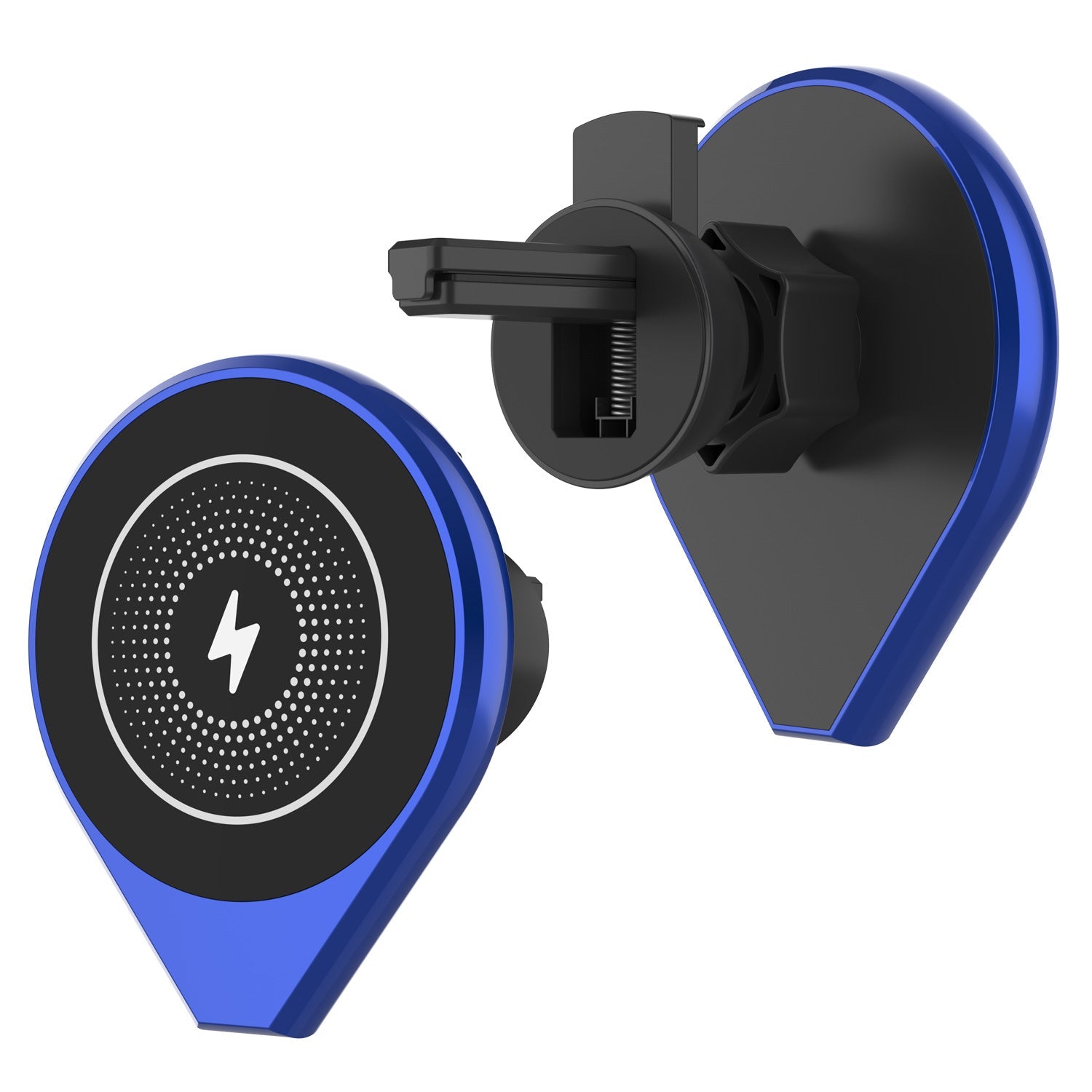 Punkcase Wireless Car Charger [F8 Series] Universal 15W Fast Charger Mount for Air Vent [Blue]