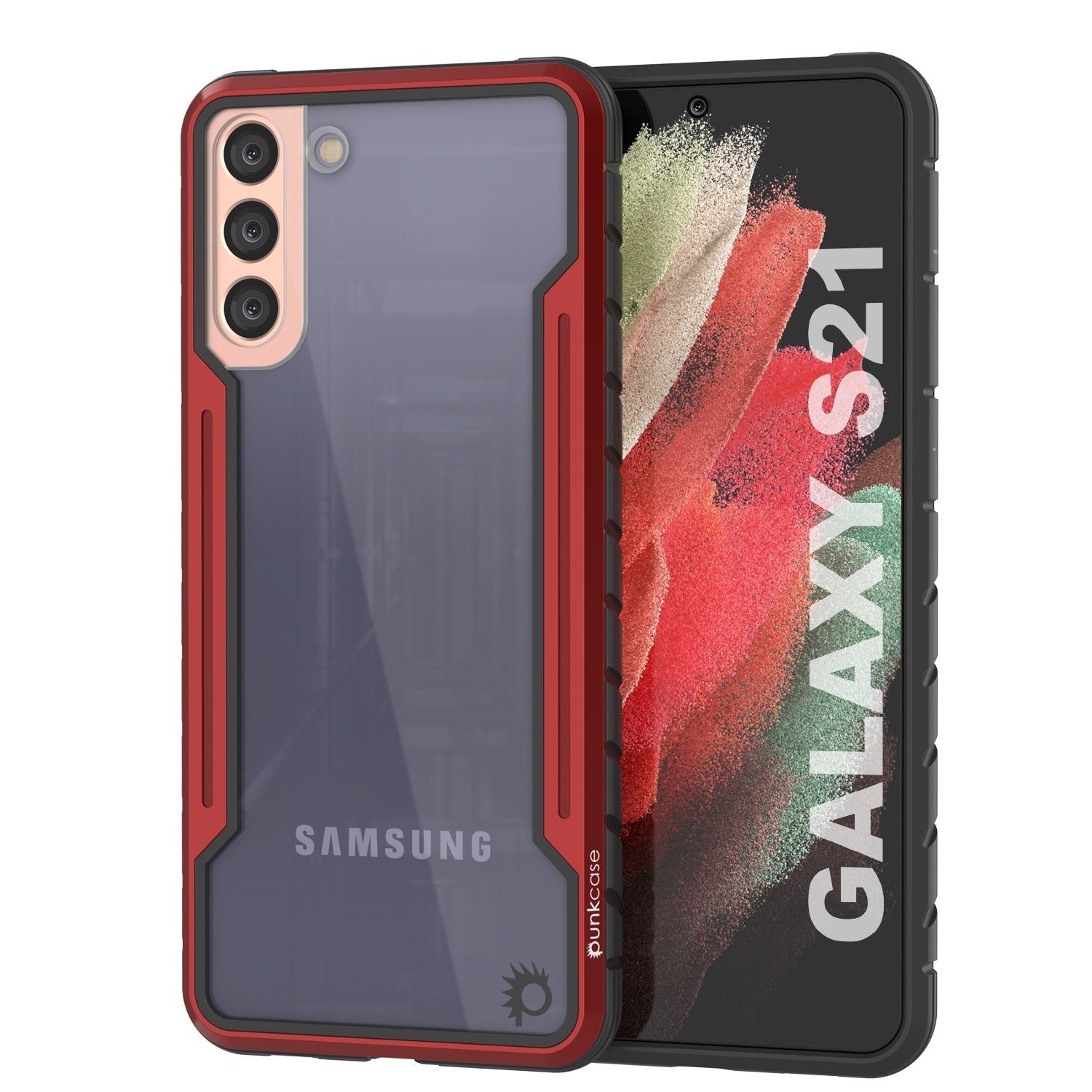 Punkcase S21 ravenger Case Protective Military Grade Multilayer Cover [Red]