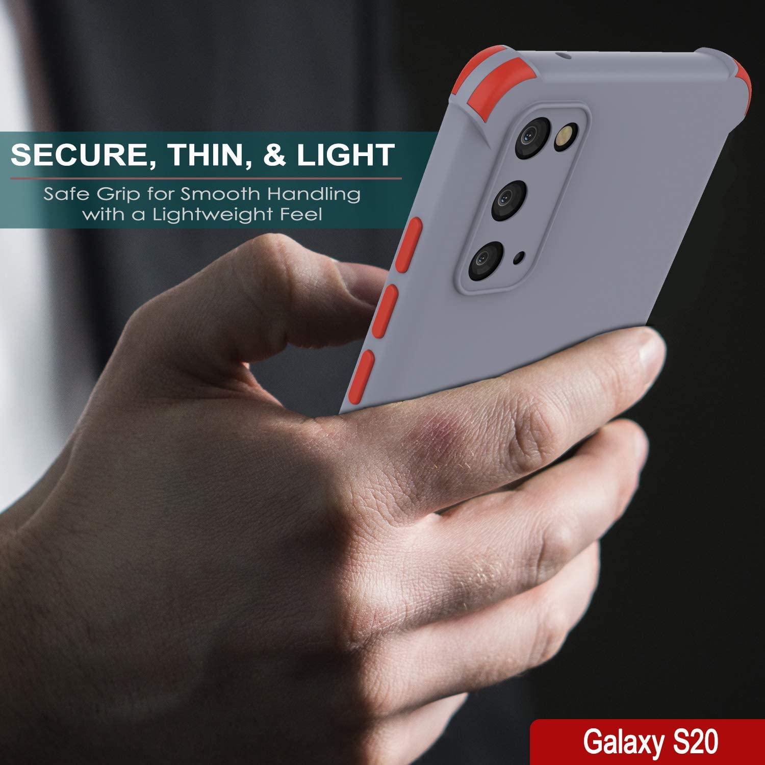 Punkcase Protective & Lightweight TPU Case [Sunshine Series] for Galaxy S20 [Grey]