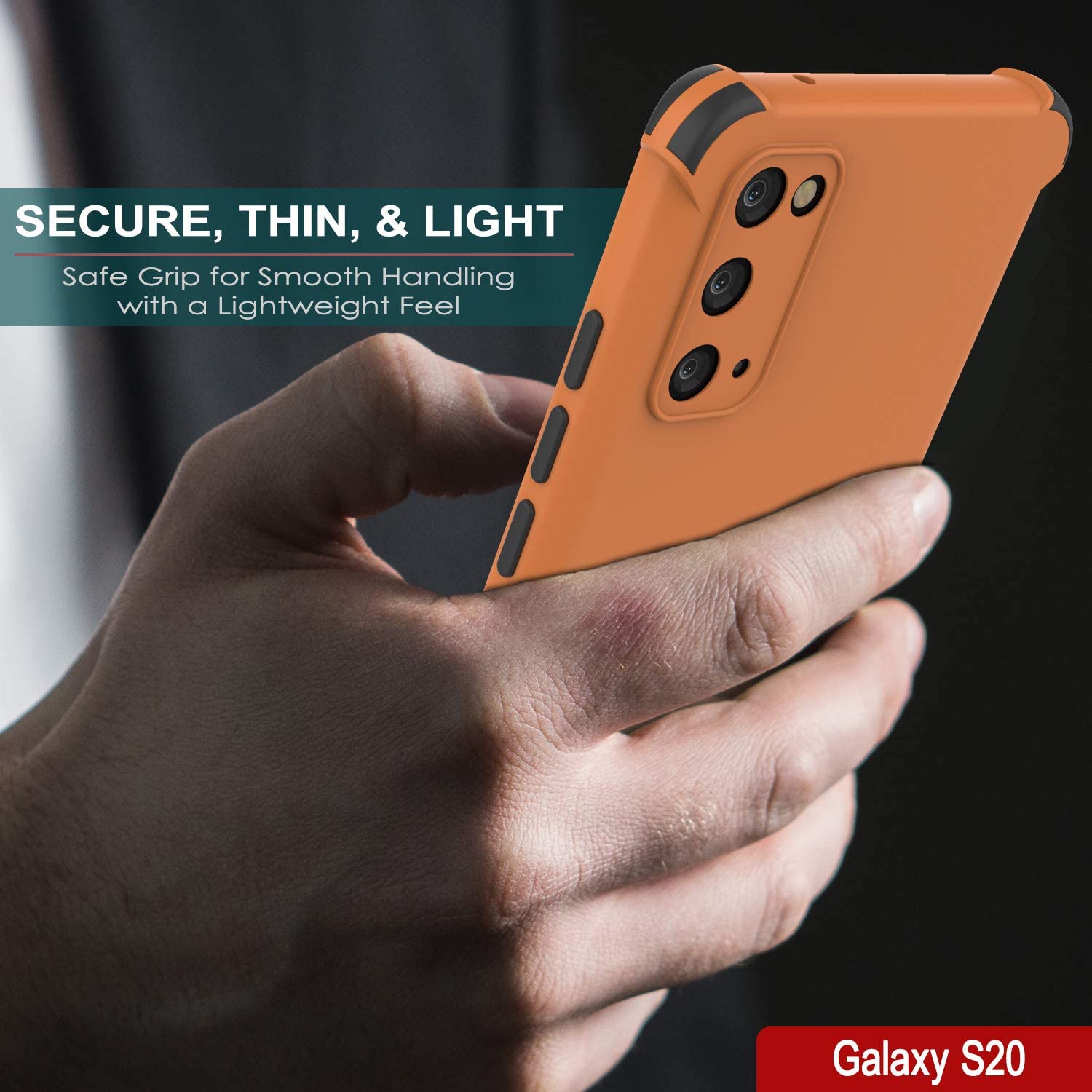 Punkcase Protective & Lightweight TPU Case [Sunshine Series] for Galaxy S20 [Orange]