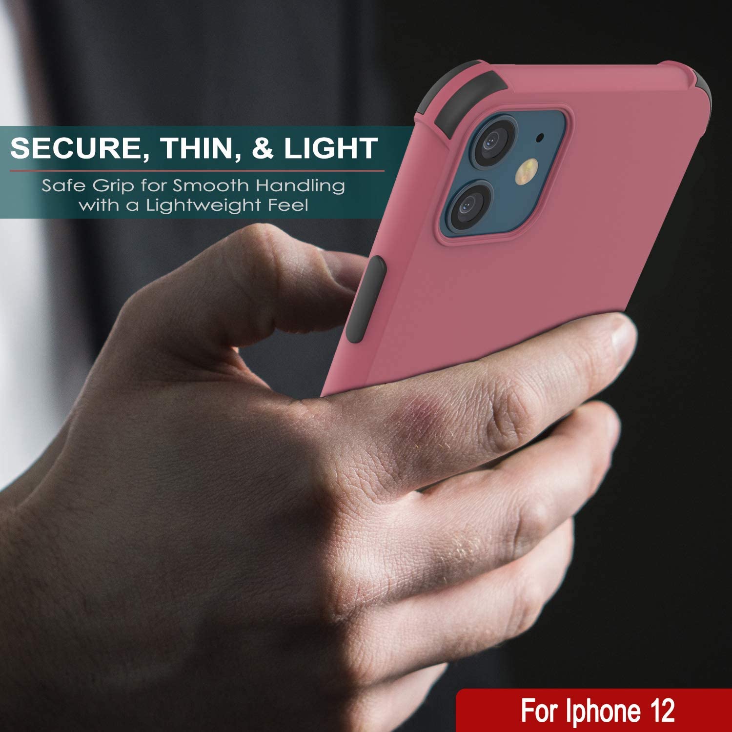 Punkcase Protective & Lightweight TPU Case [Sunshine Series] for iPhone 12 [Rose]