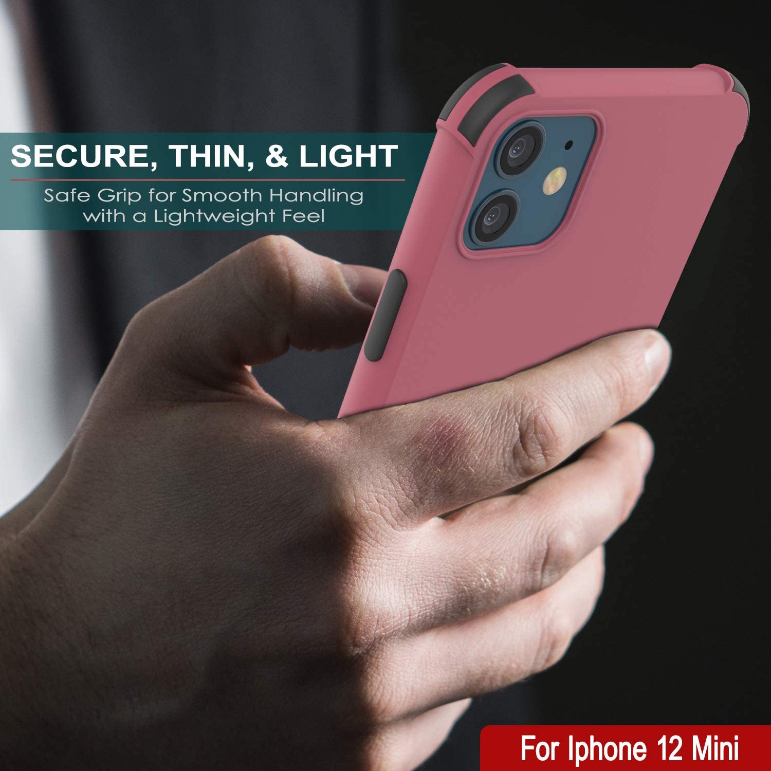 Punkcase Protective & Lightweight TPU Case [Sunshine Series] for iPhone 12 Mini [Rose]