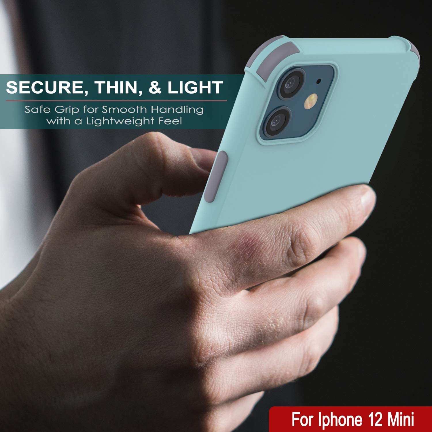 Punkcase Protective & Lightweight TPU Case [Sunshine Series] for iPhone 12 Mini [Teal]