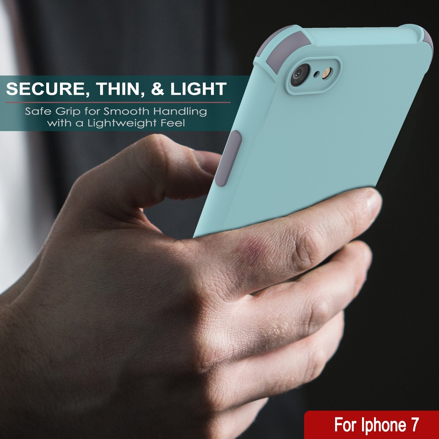 Punkcase Protective & Lightweight TPU Case [Sunshine Series] for iPhone 7 [Teal]