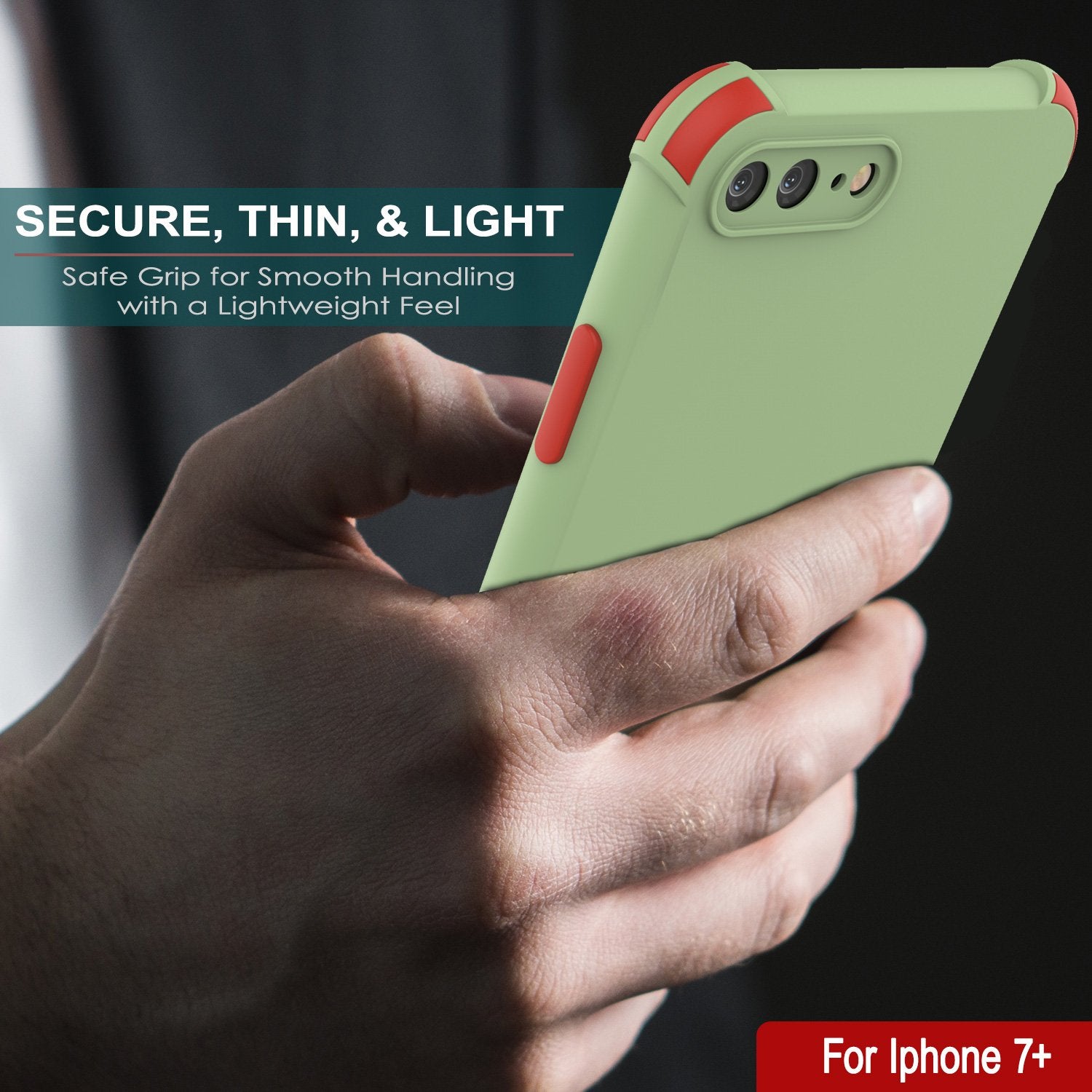 Punkcase Protective & Lightweight TPU Case [Sunshine Series] for iPhone 7+ Plus [Light Green]