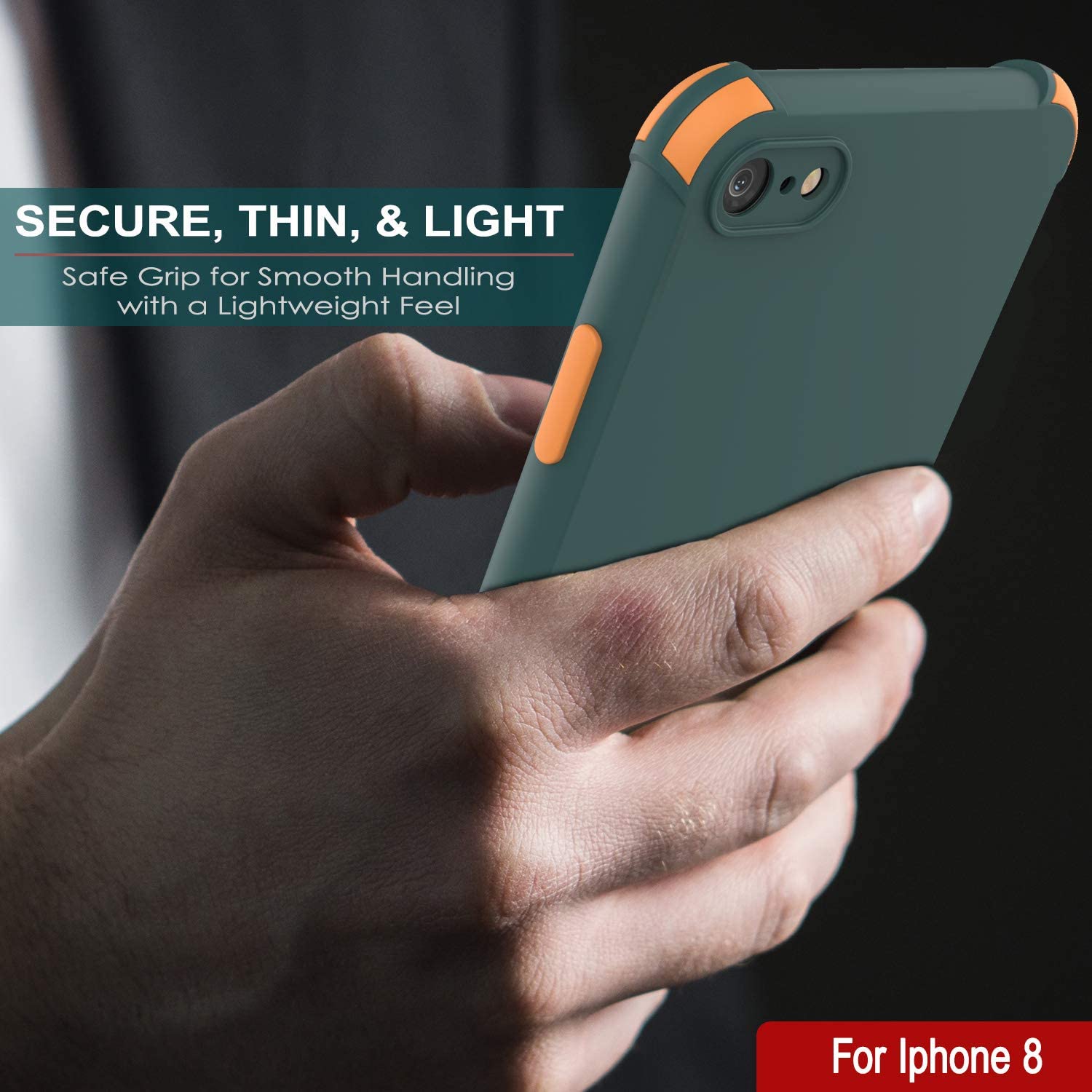Punkcase Protective & Lightweight TPU Case [Sunshine Series] for iPhone 8 [Dark Green]