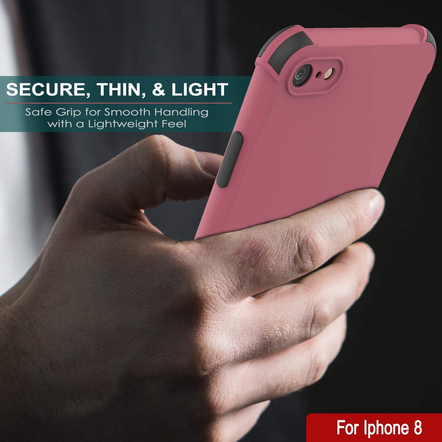 Punkcase Protective & Lightweight TPU Case [Sunshine Series] for iPhone 8 [Rose]