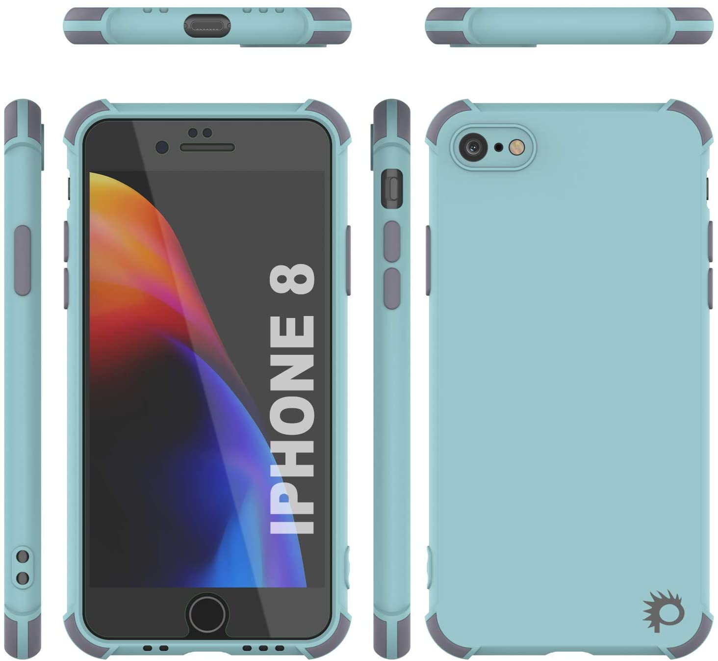 Punkcase Protective & Lightweight TPU Case [Sunshine Series] for iPhone 8 [Teal]