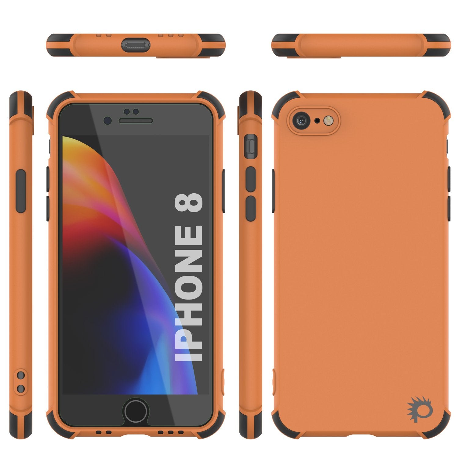Punkcase Protective & Lightweight TPU Case [Sunshine Series] for iPhone 8 [Orange]