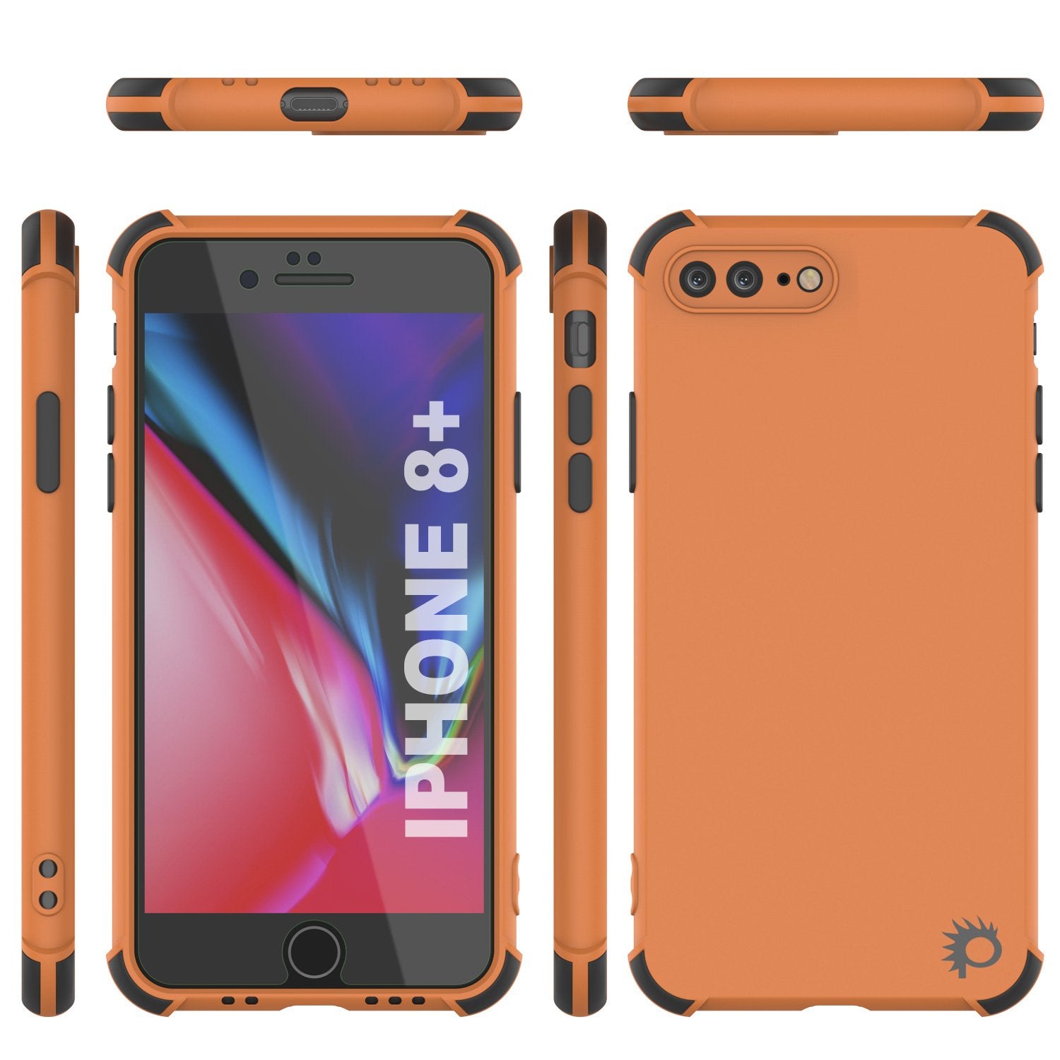 Punkcase Protective & Lightweight TPU Case [Sunshine Series] for iPhone 8+ Plus [Orange]