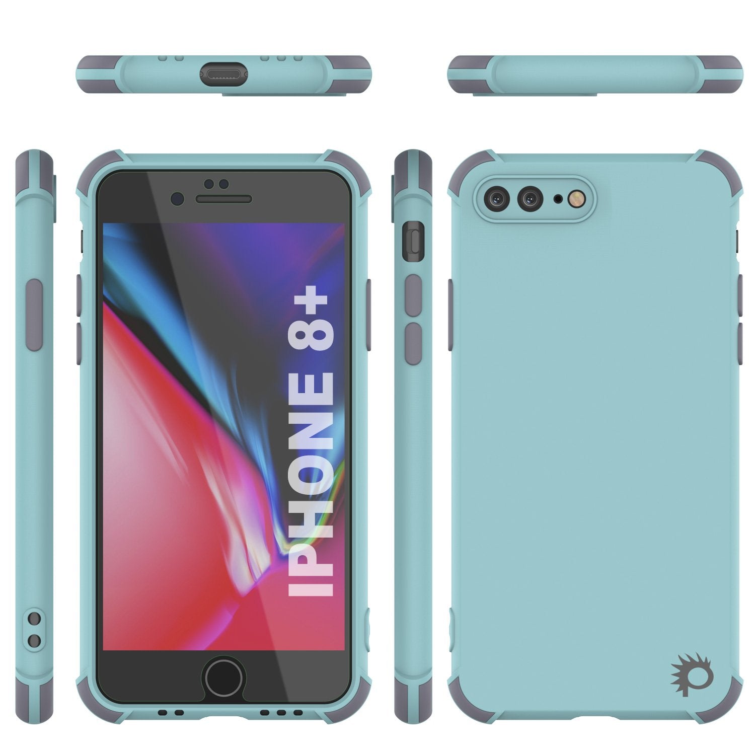 Punkcase Protective & Lightweight TPU Case [Sunshine Series] for iPhone 8+ Plus [Teal]